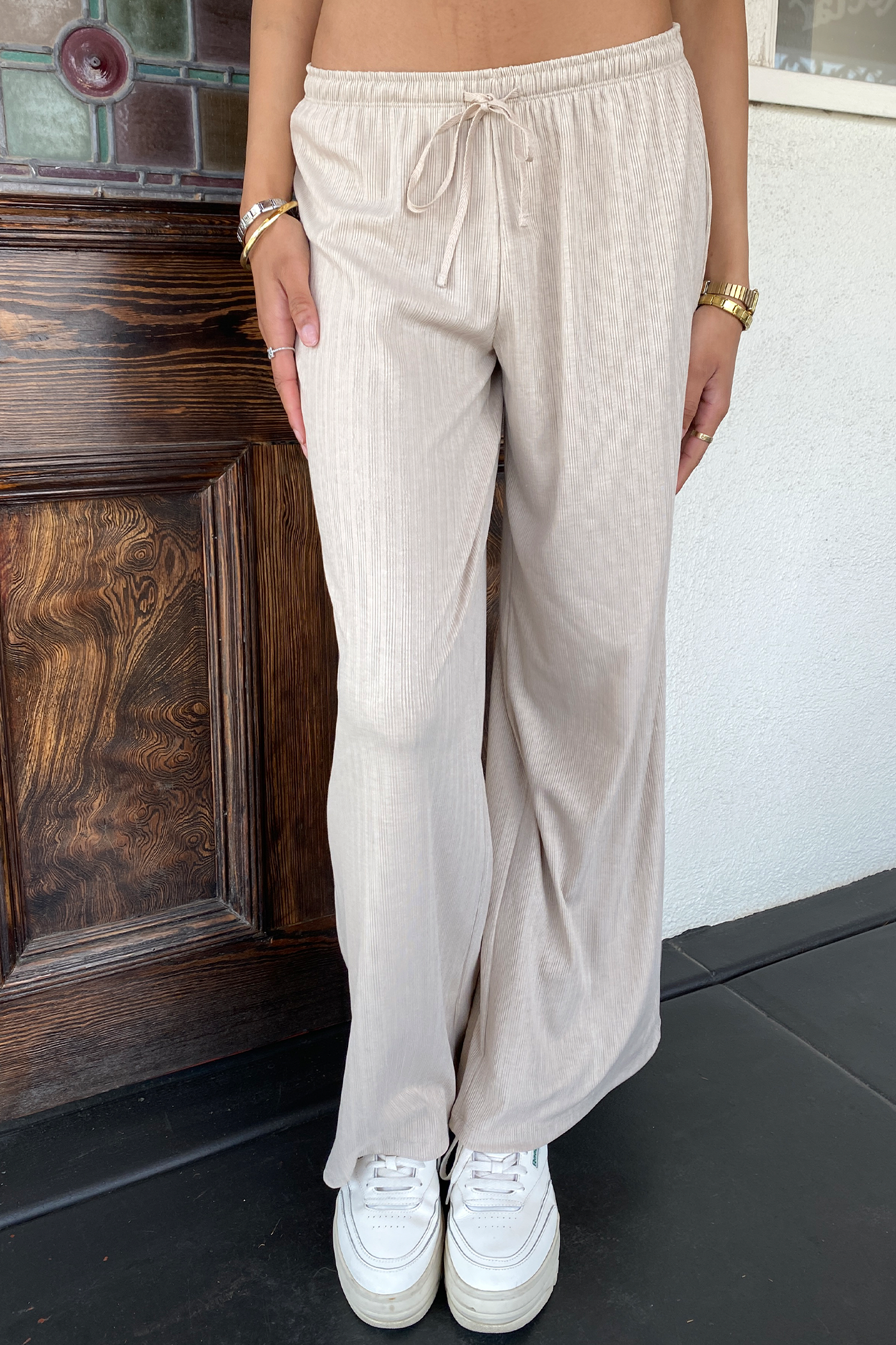 Wide Leg Ribbed Pants