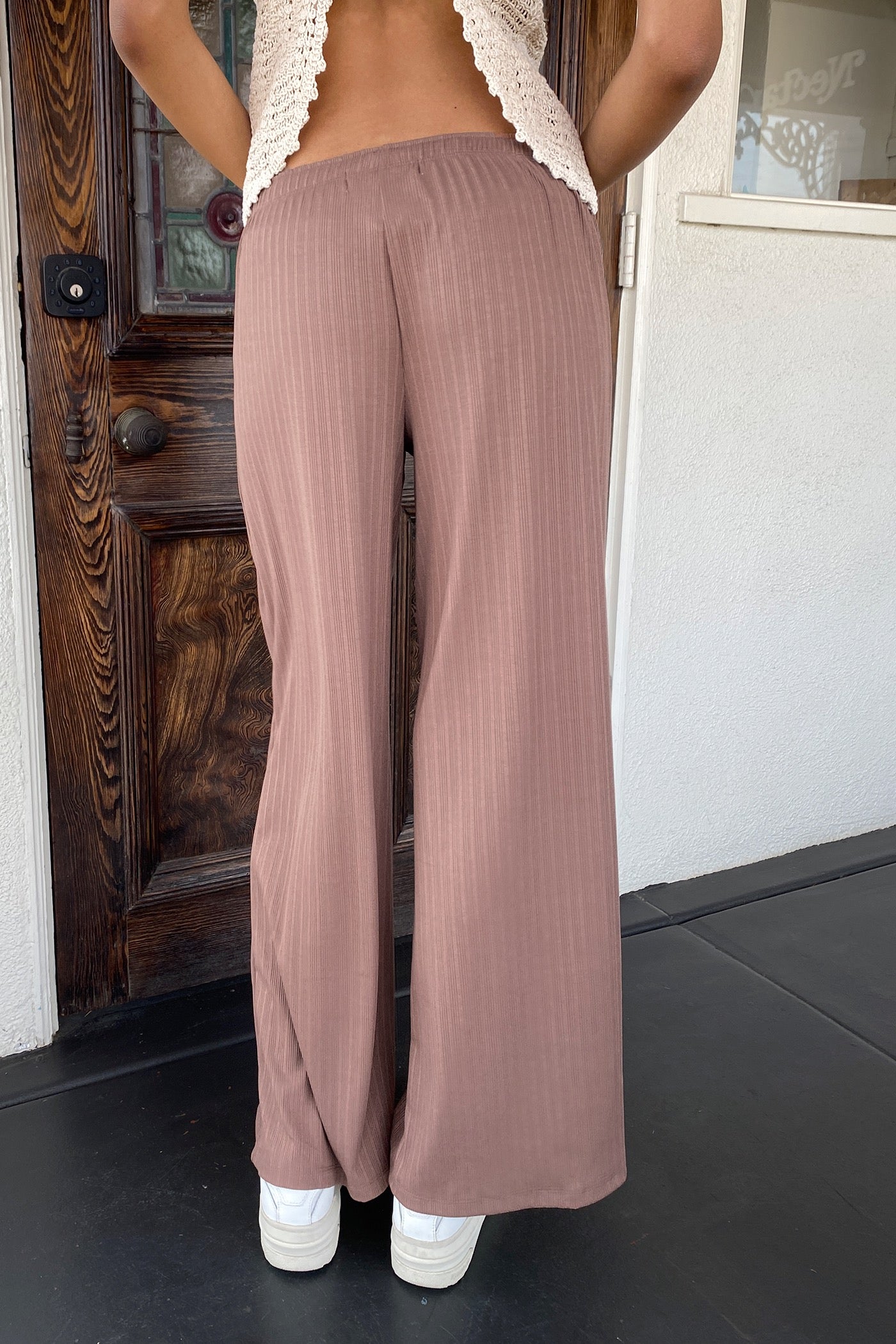 Wide Leg Ribbed Pants