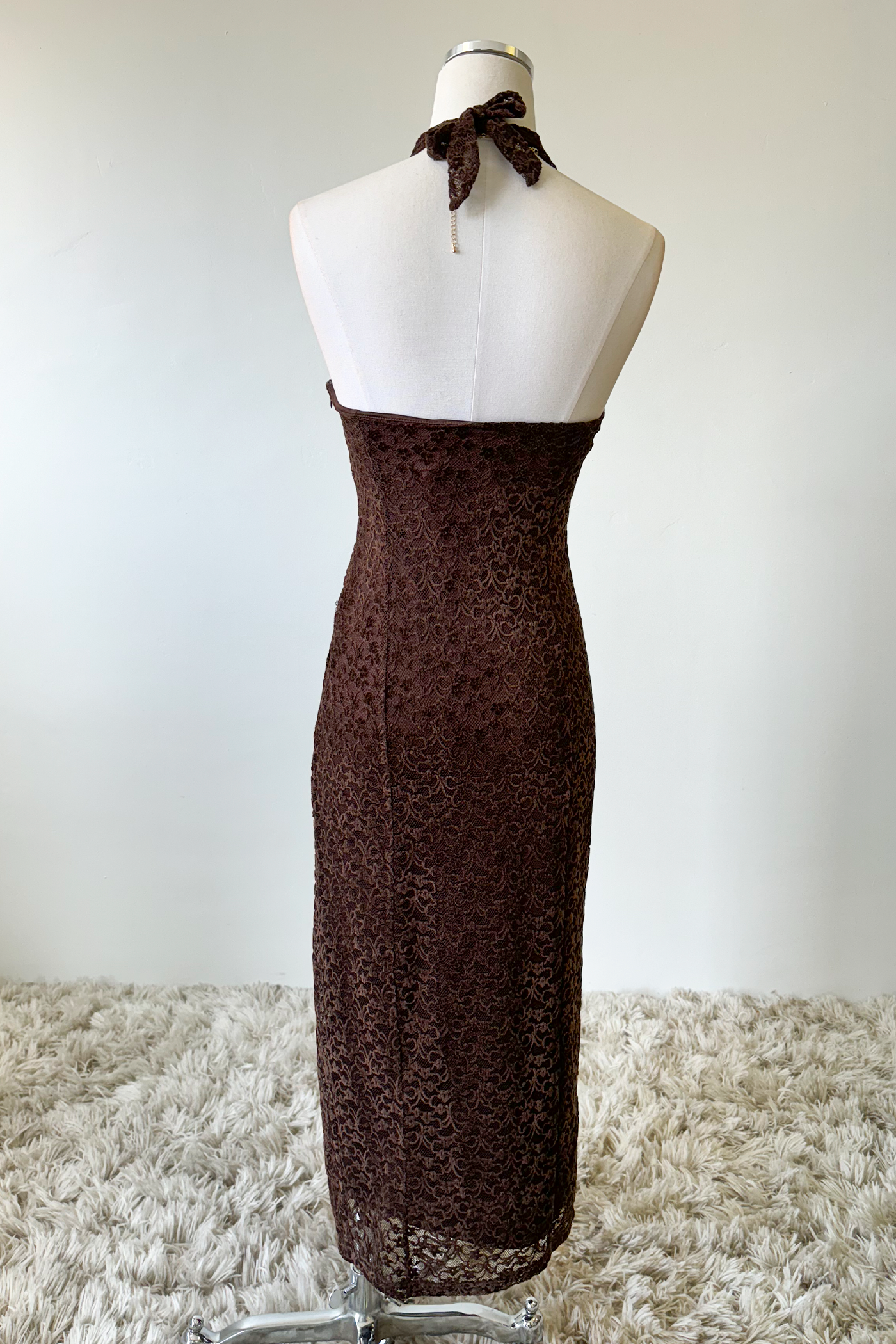 Lace Halter Midi Dress