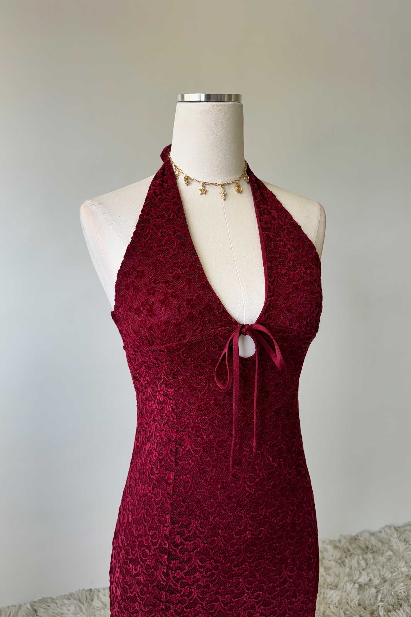 Lace Halter Midi Dress