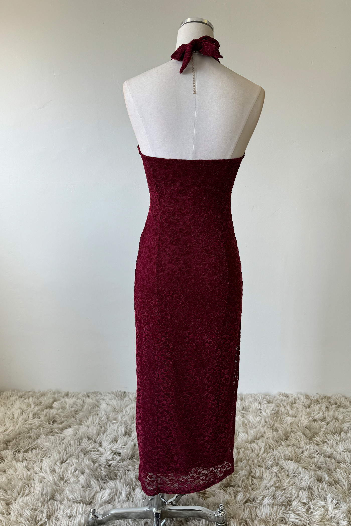 Lace Halter Midi Dress