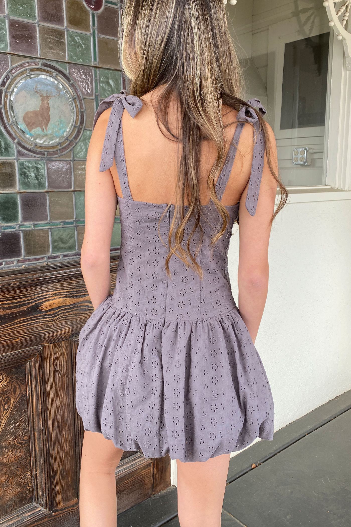 Eyelet Corset Mini Dress