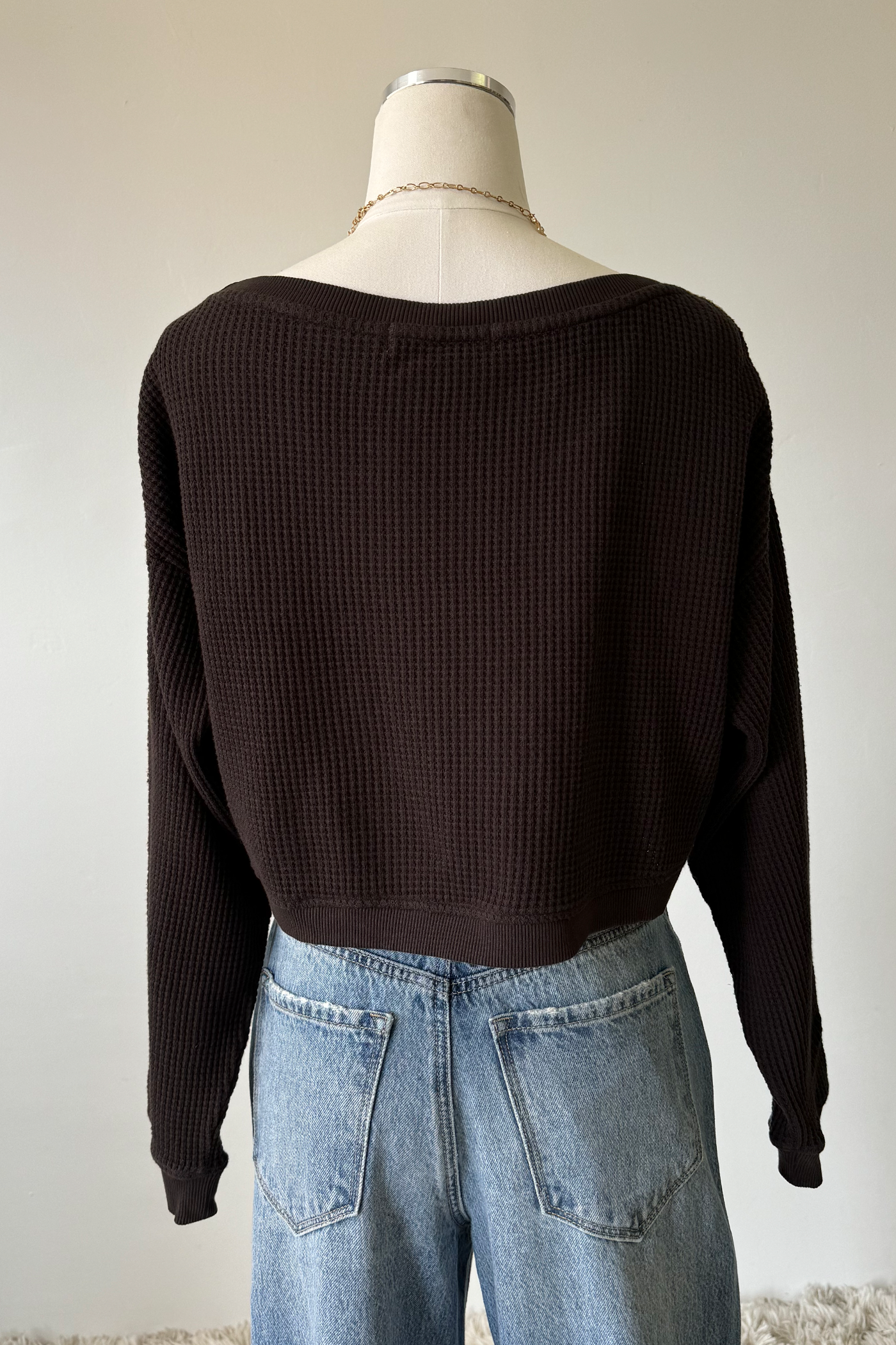 Waffle Knit Crew Top