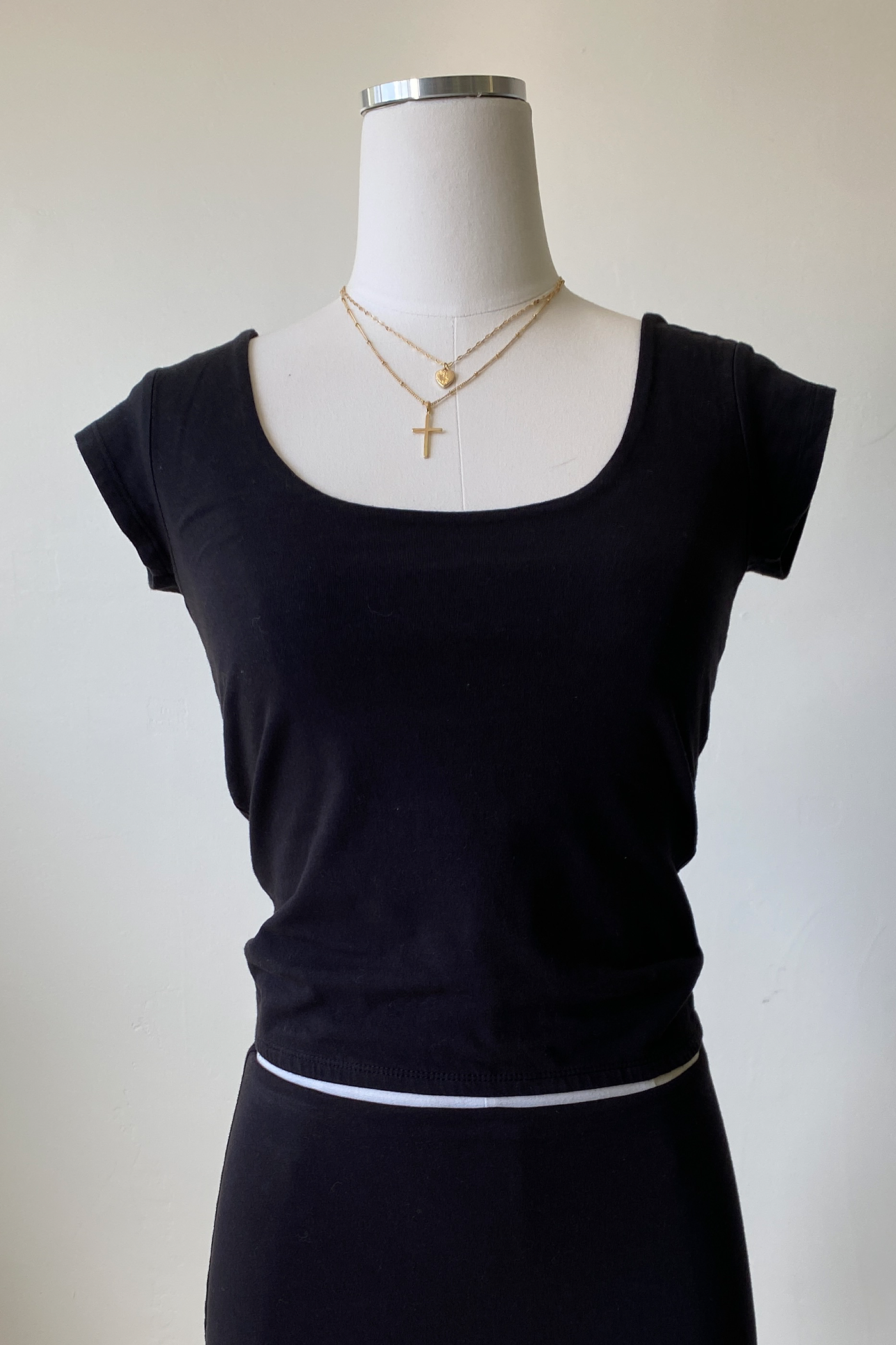 Basic Square Neck Short Sleeve Top