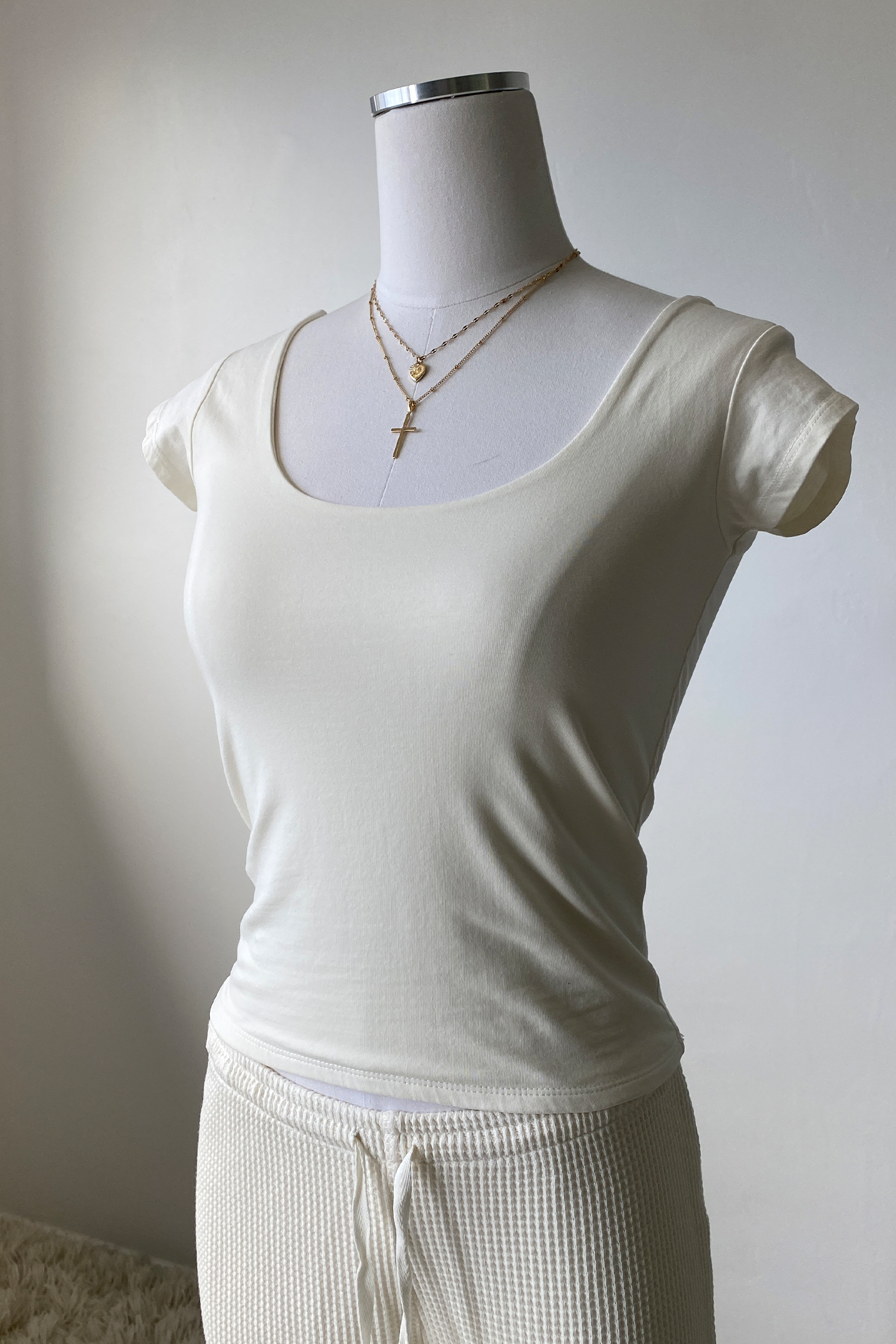 Basic Square Neck Short Sleeve Top