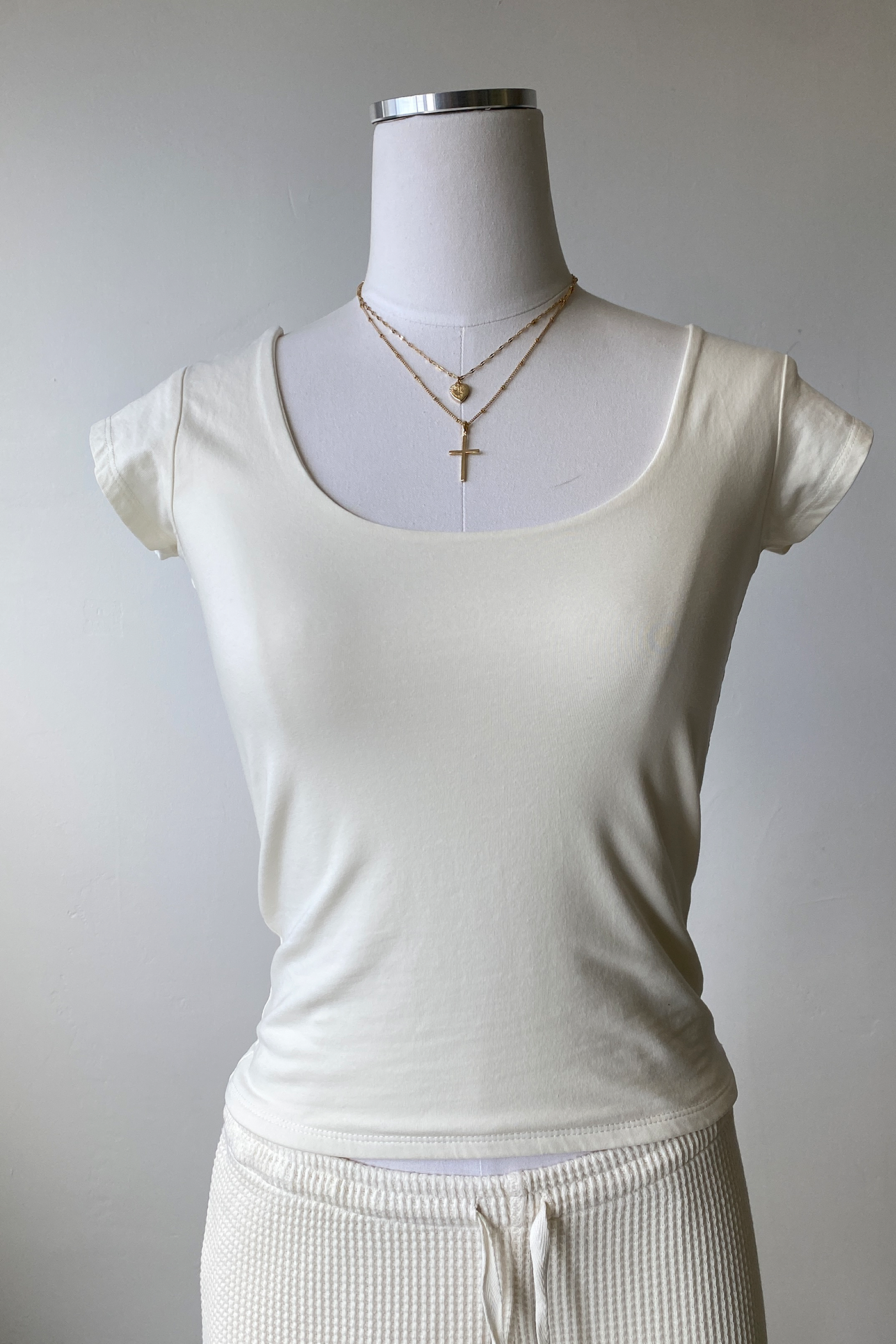 Basic Square Neck Short Sleeve Top
