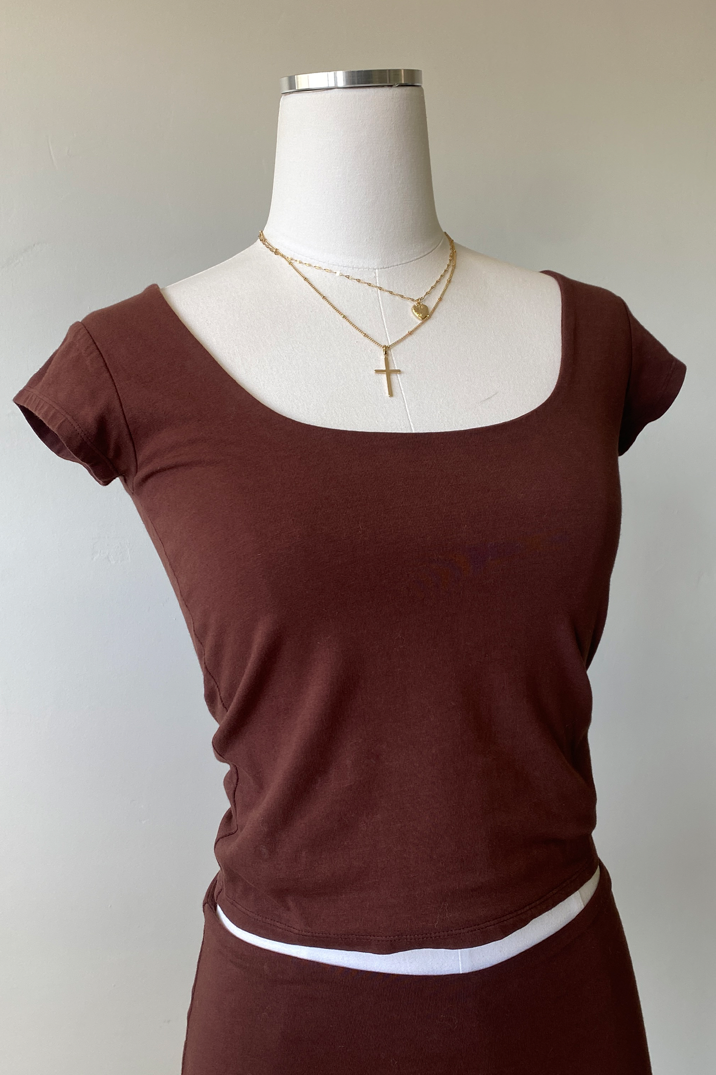 Basic Square Neck Short Sleeve Top