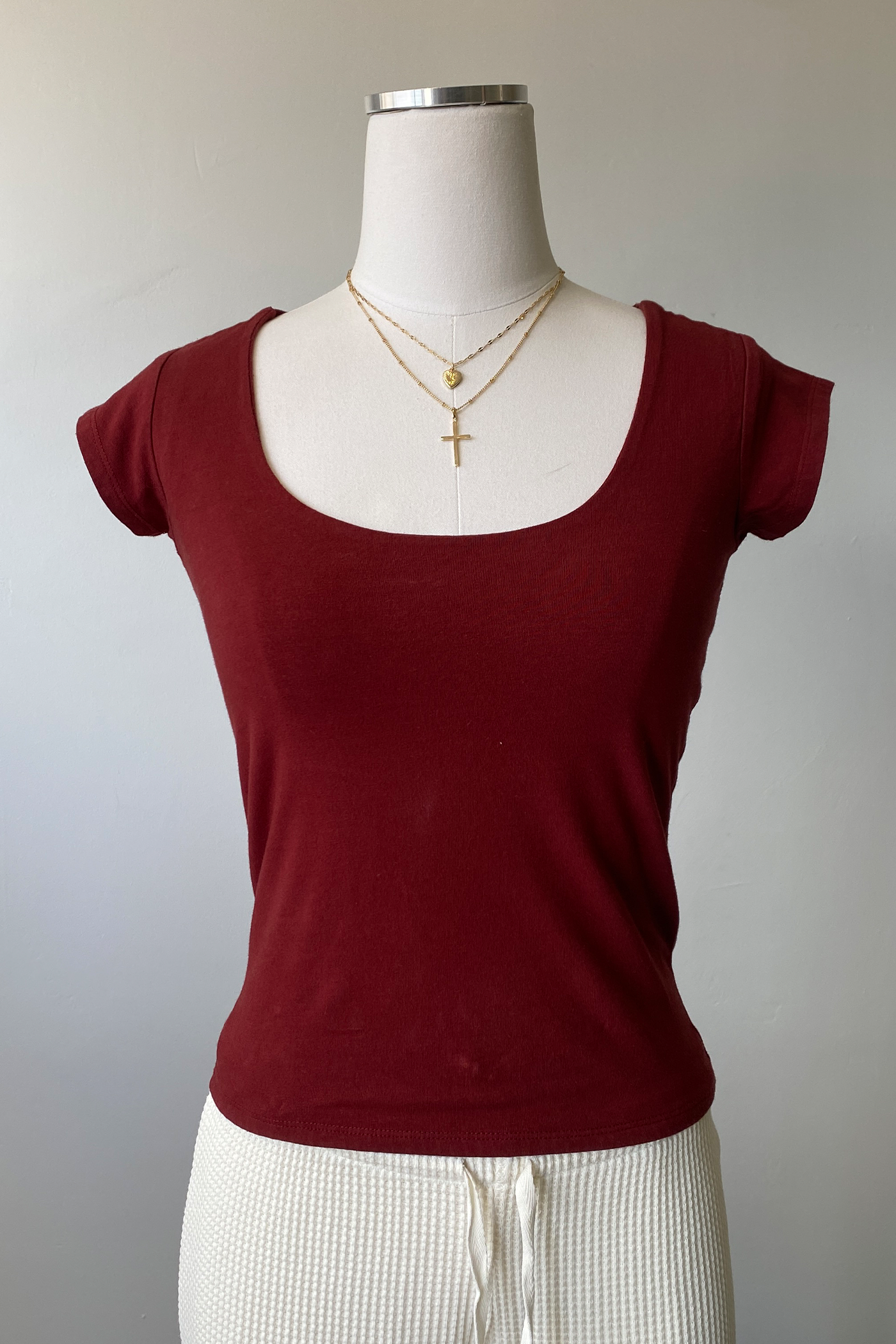 Basic Square Neck Short Sleeve Top