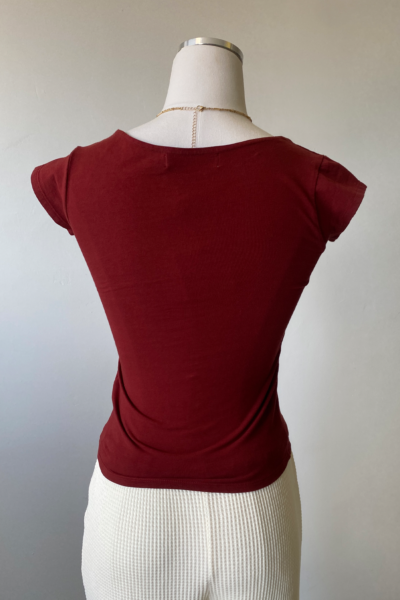 Basic Square Neck Short Sleeve Top