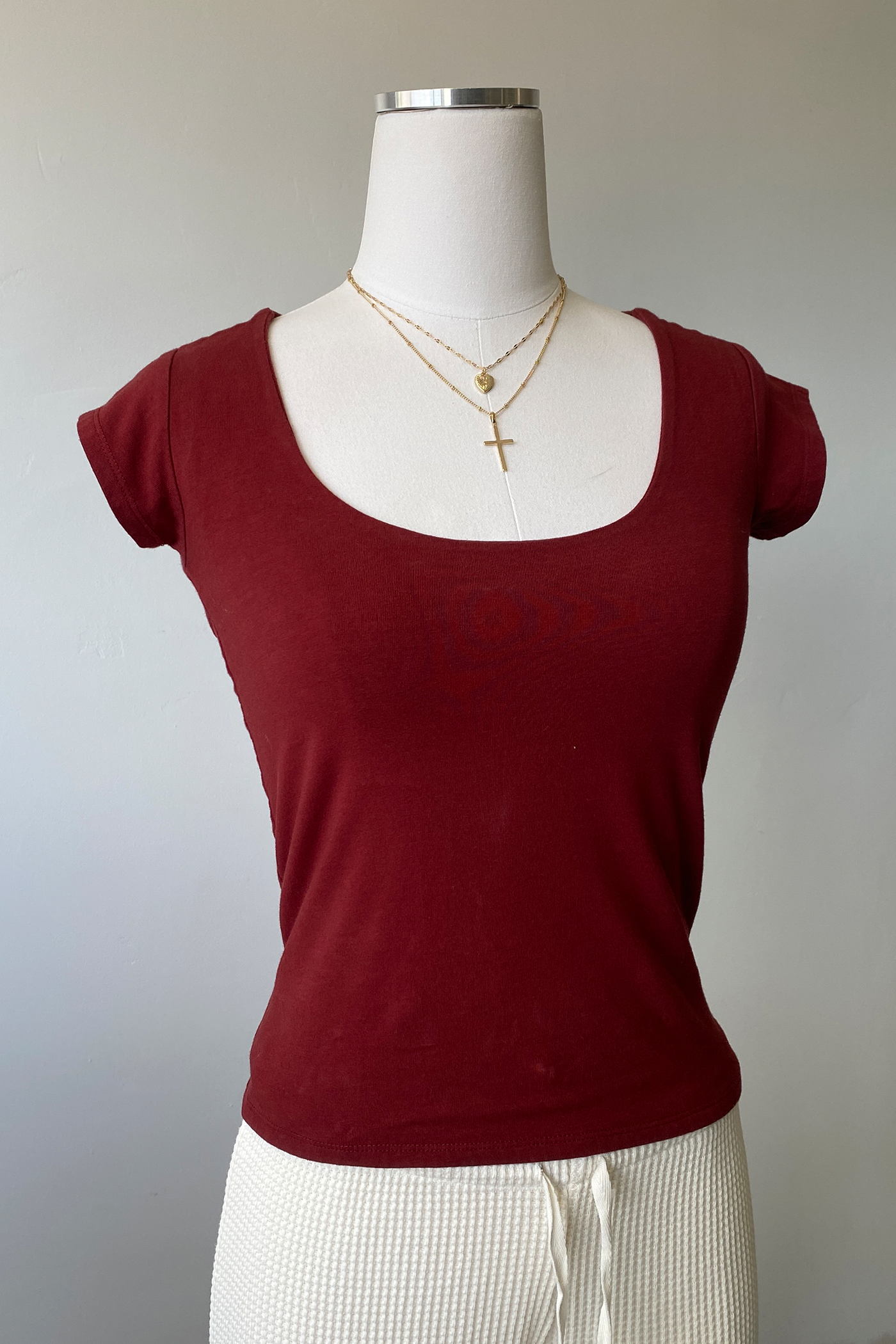 Basic Square Neck Short Sleeve Top