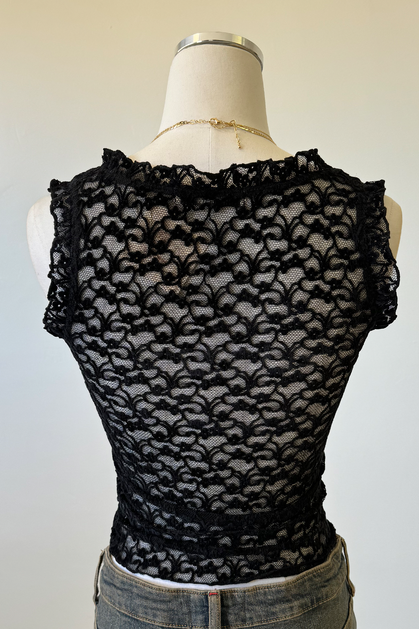 Sheer Lace Sleeveless Top