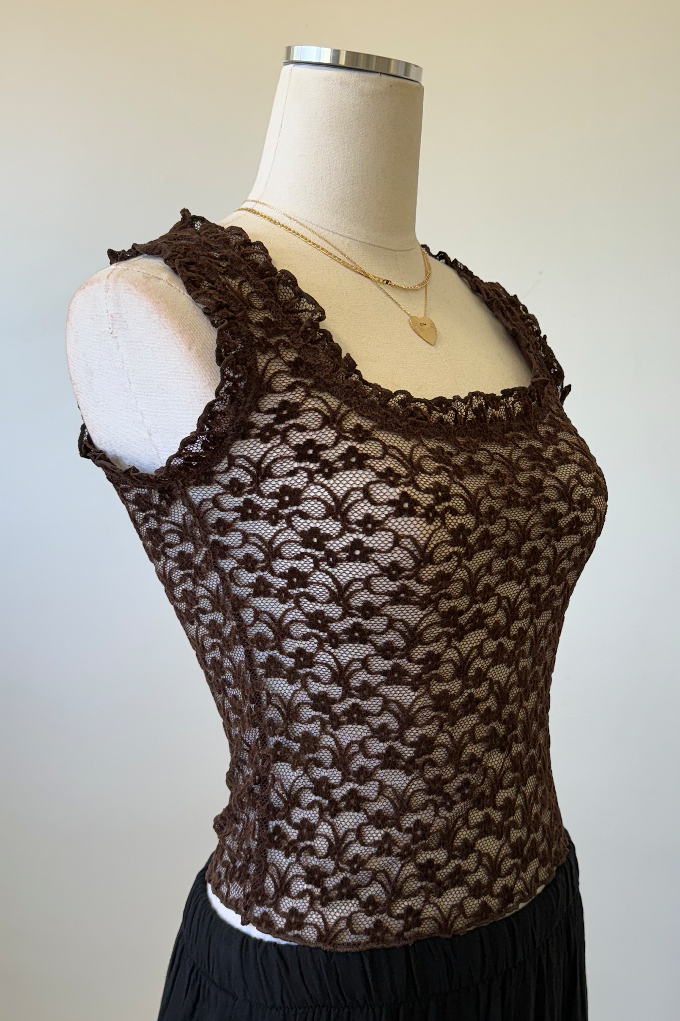Sheer Lace Sleeveless Top