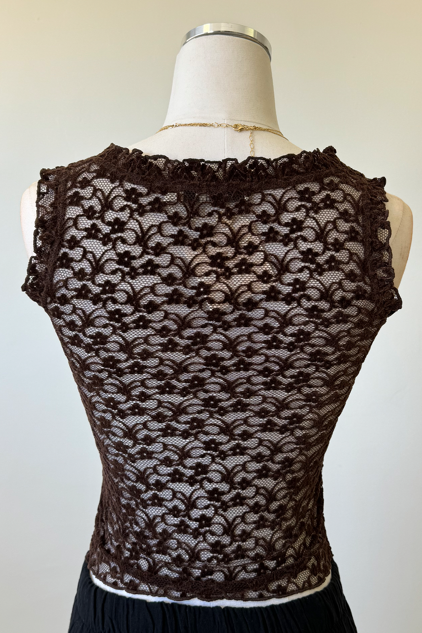 Sheer Lace Sleeveless Top