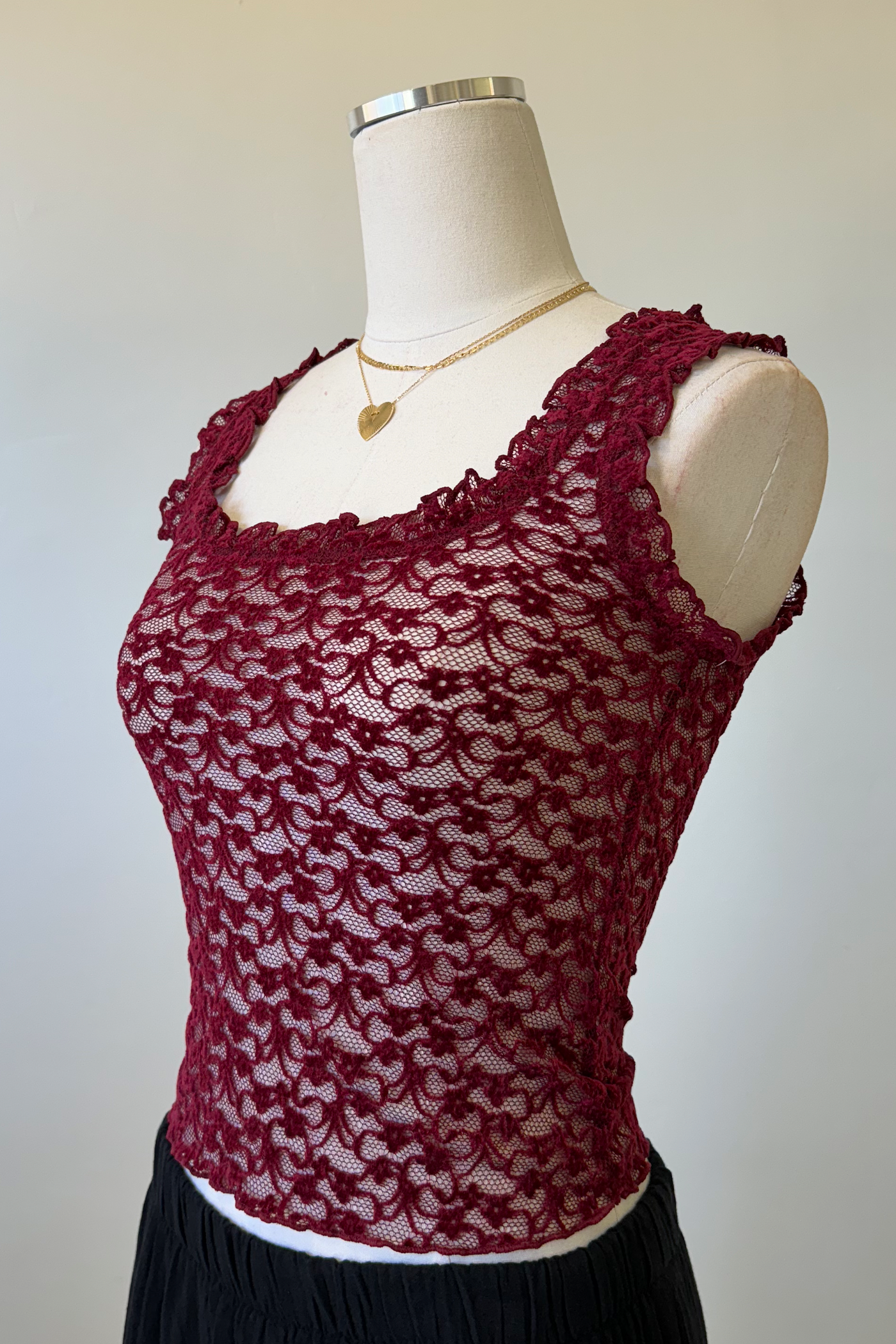 Sheer Lace Sleeveless Top