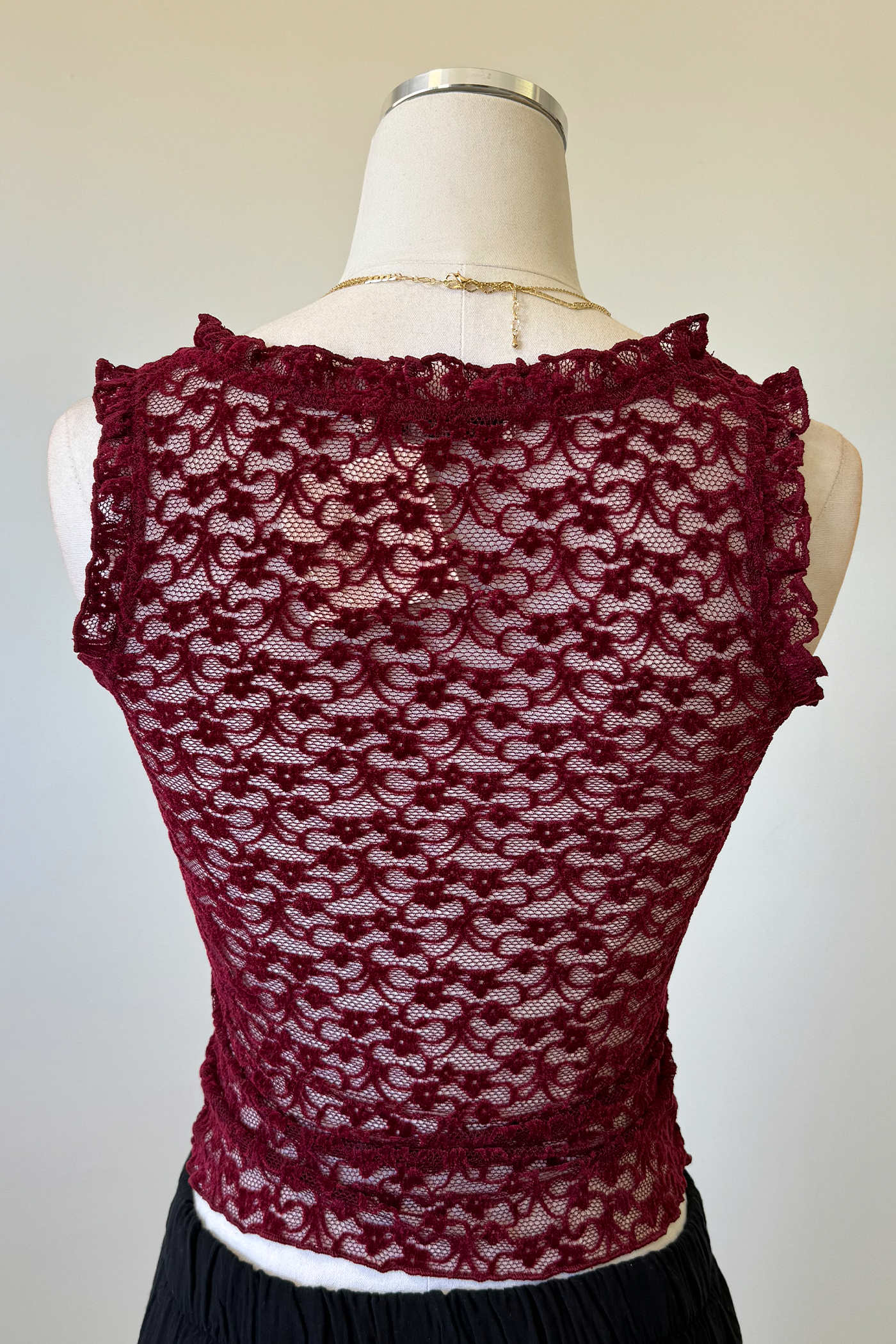 Sheer Lace Sleeveless Top