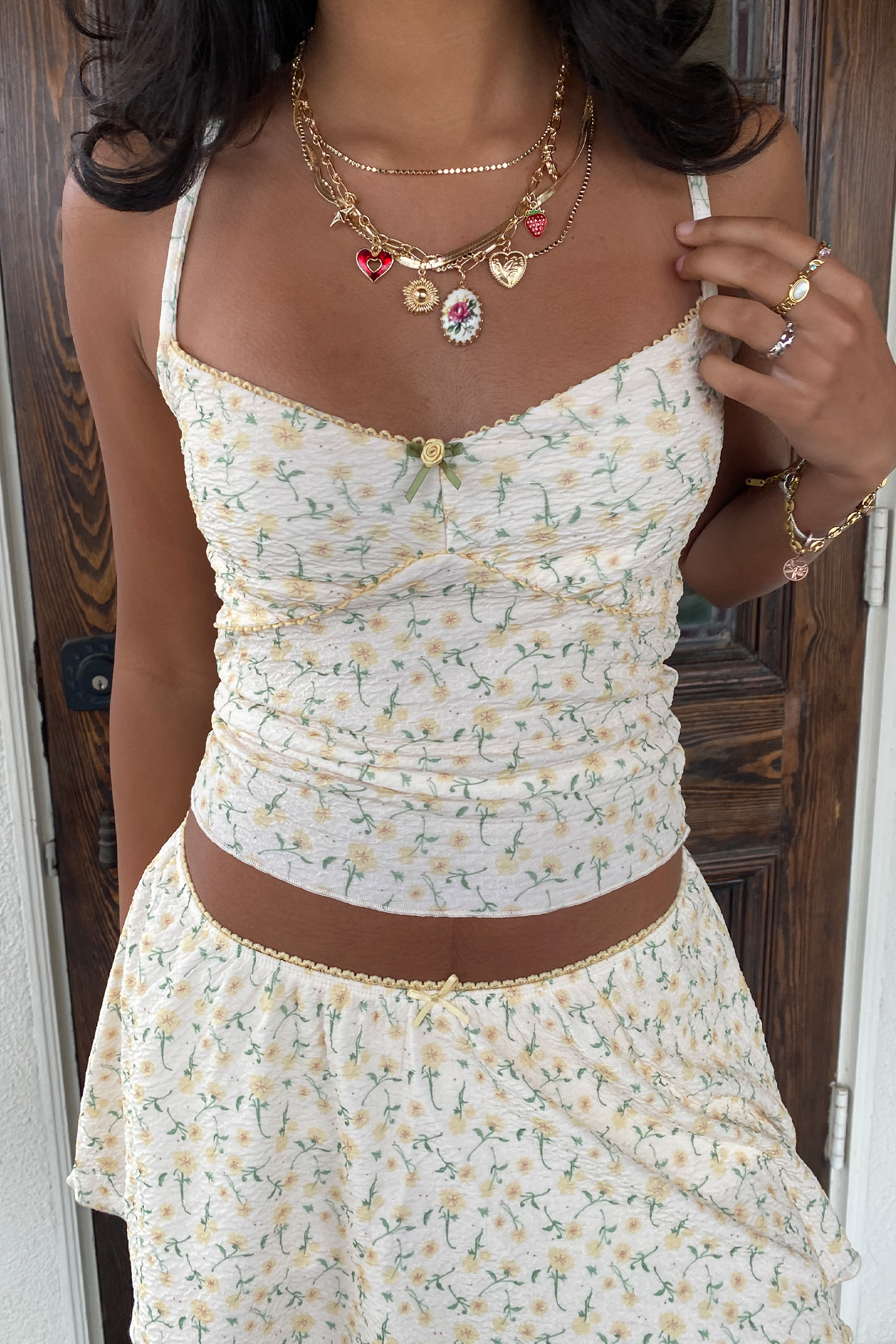 Textured Knit Corset Cami Top