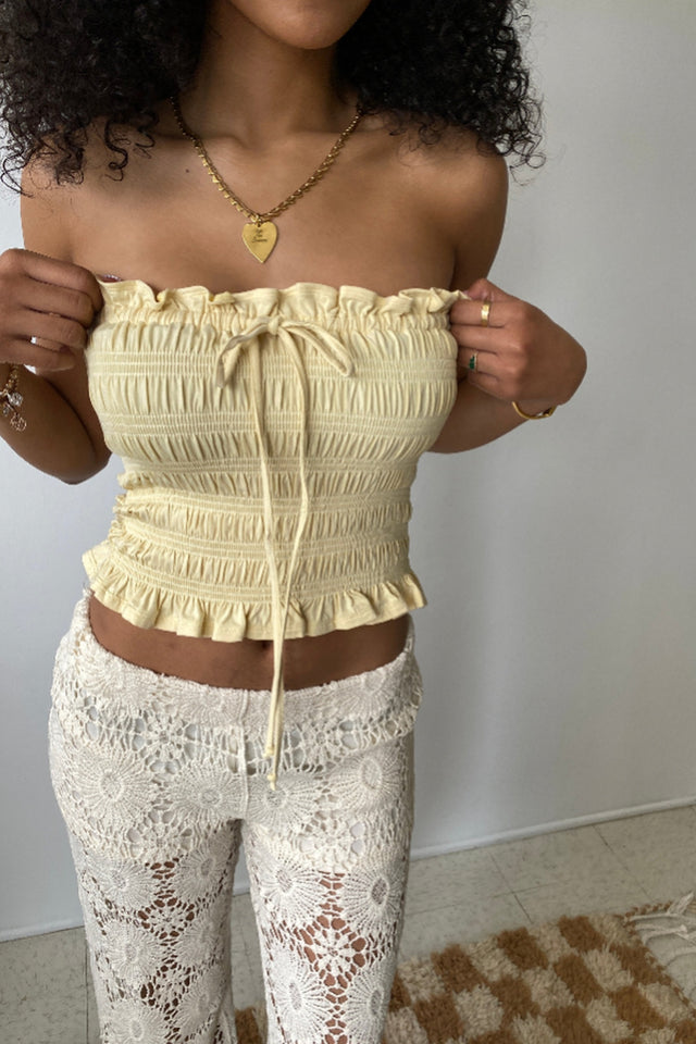 Smocked Ruffle Tube Top