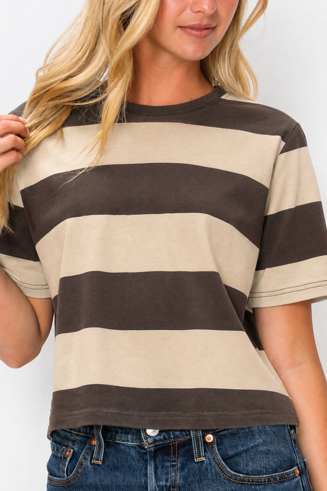 Oversized Rugby Stripe Tee