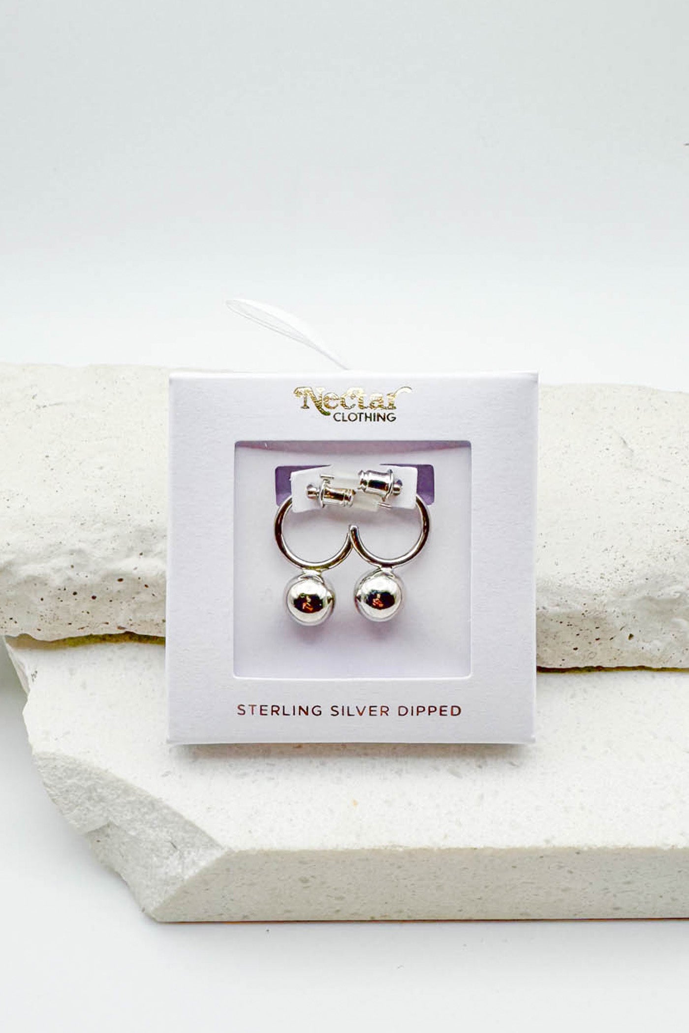 Sphere Drop Huggie Earrings