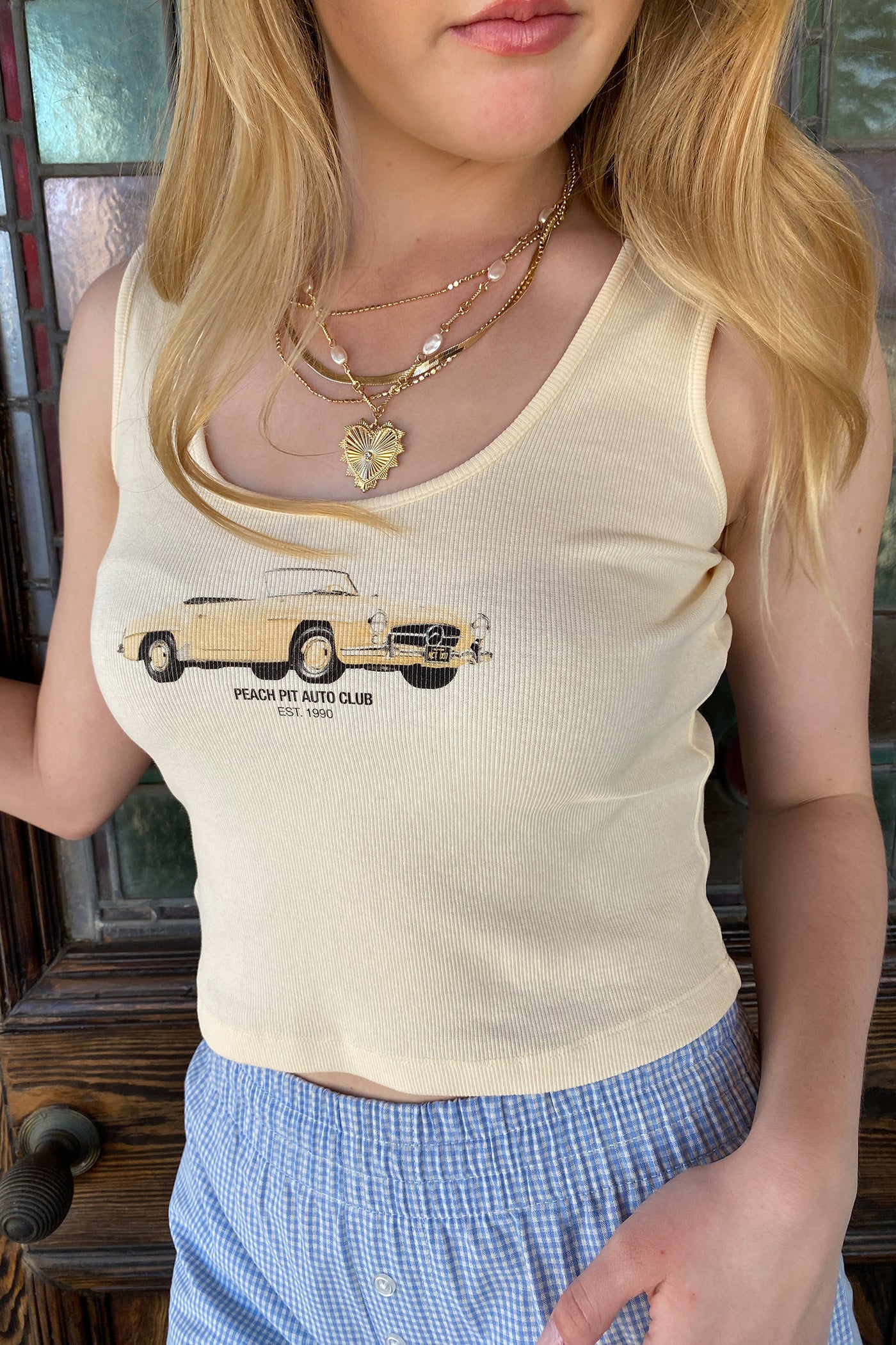 Peach Pit Graphic Tank Top