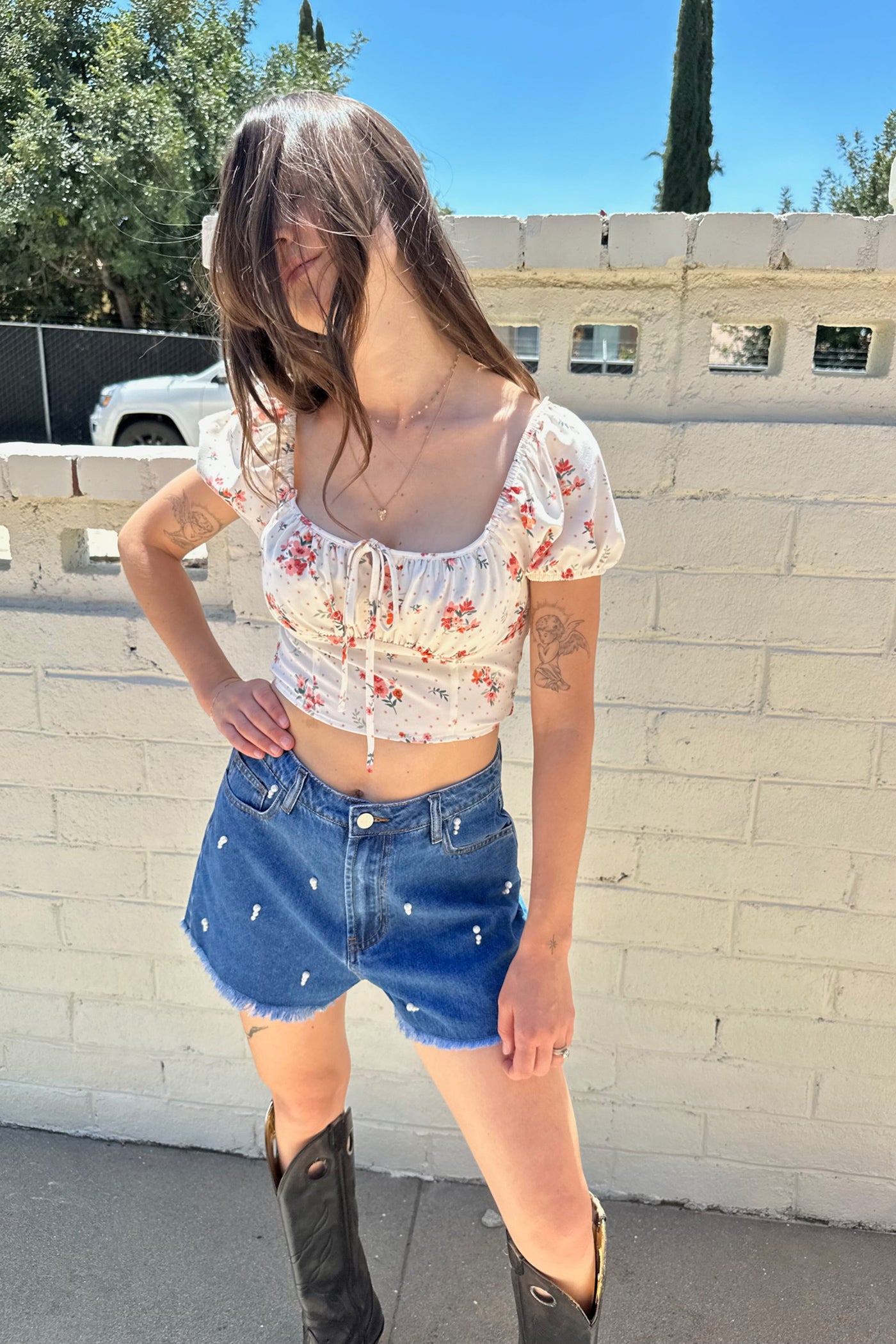 Floral Babydoll Corset Top