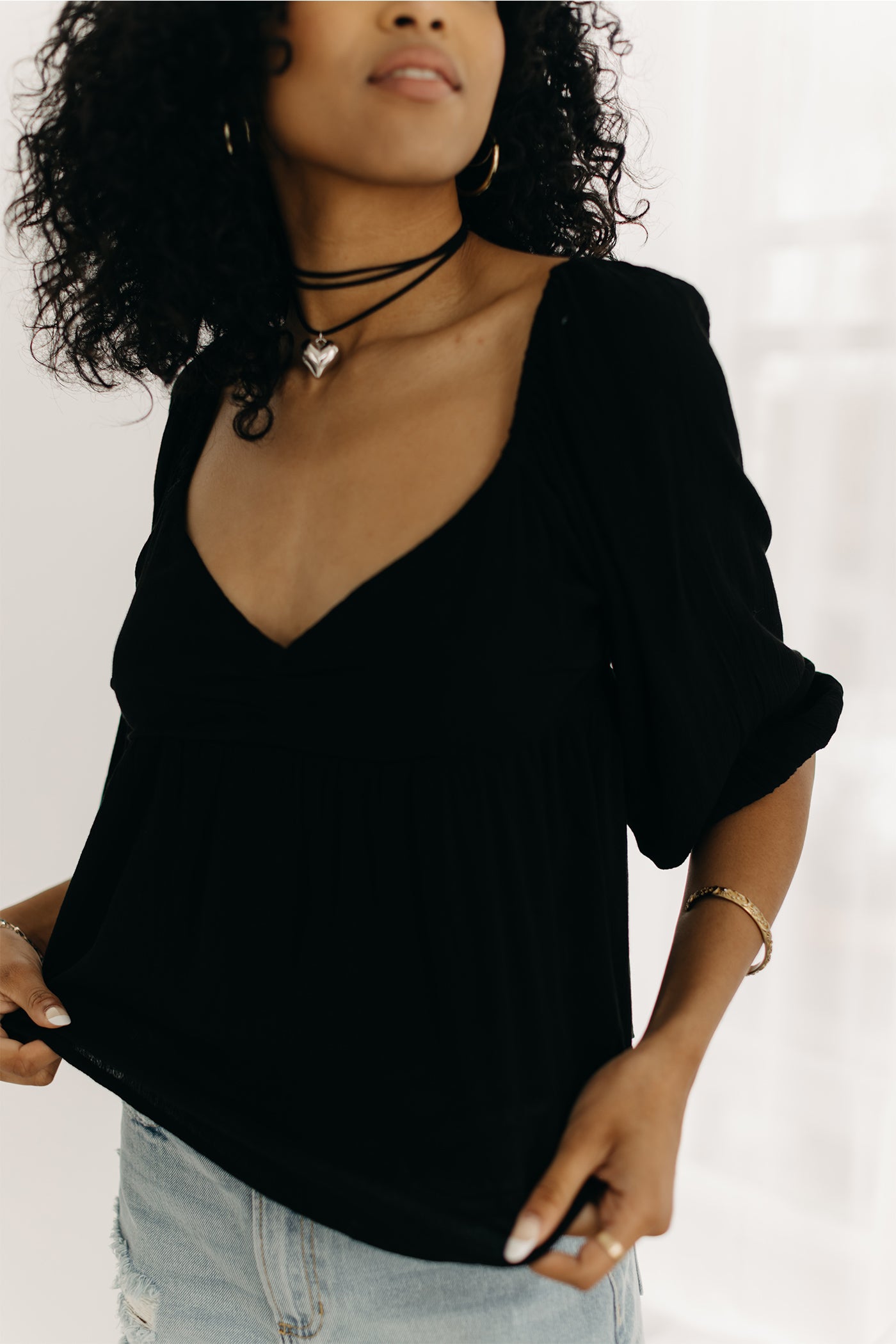 Feeling Fine Mid Sleeve Crop Top