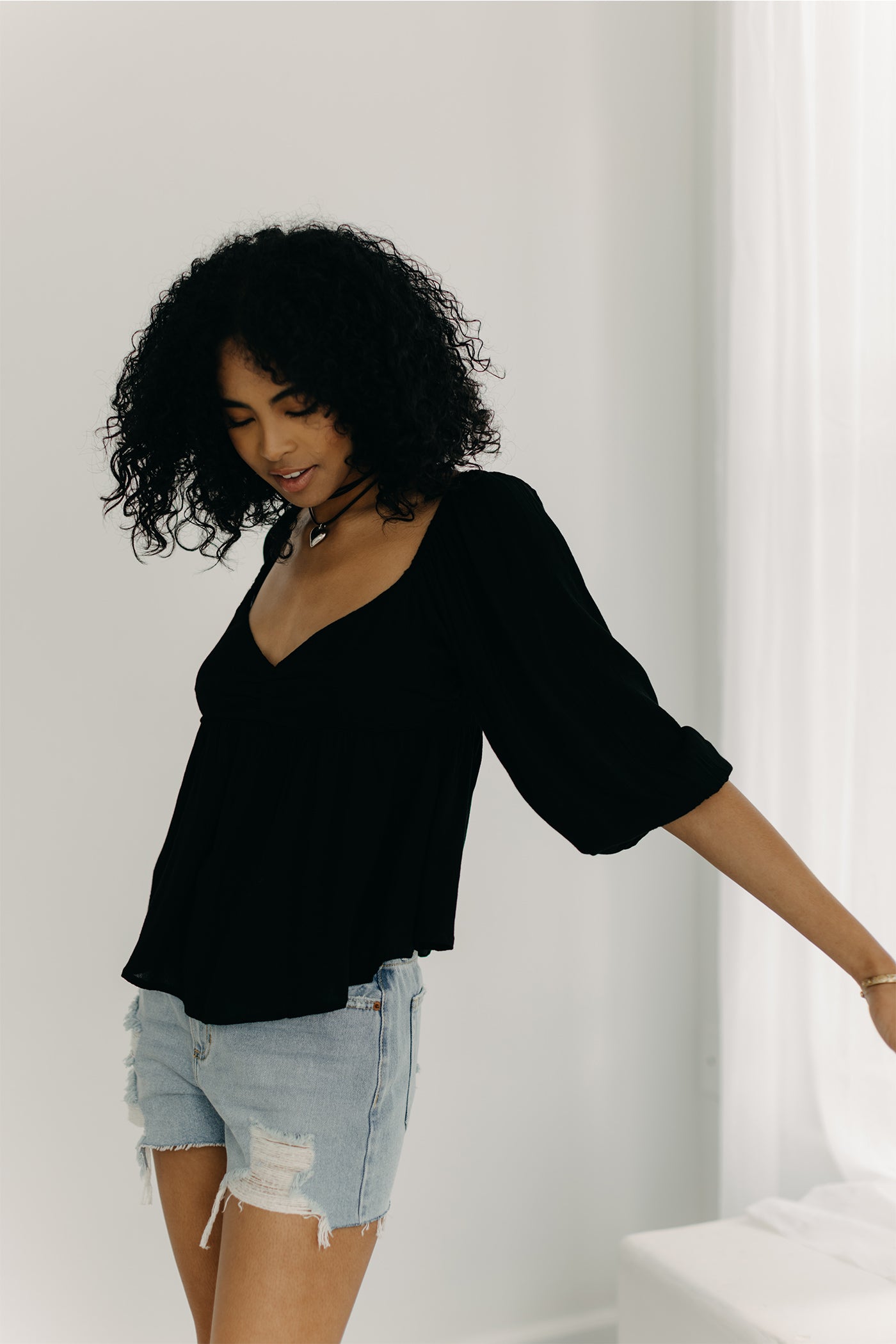 Feeling Fine Mid Sleeve Crop Top