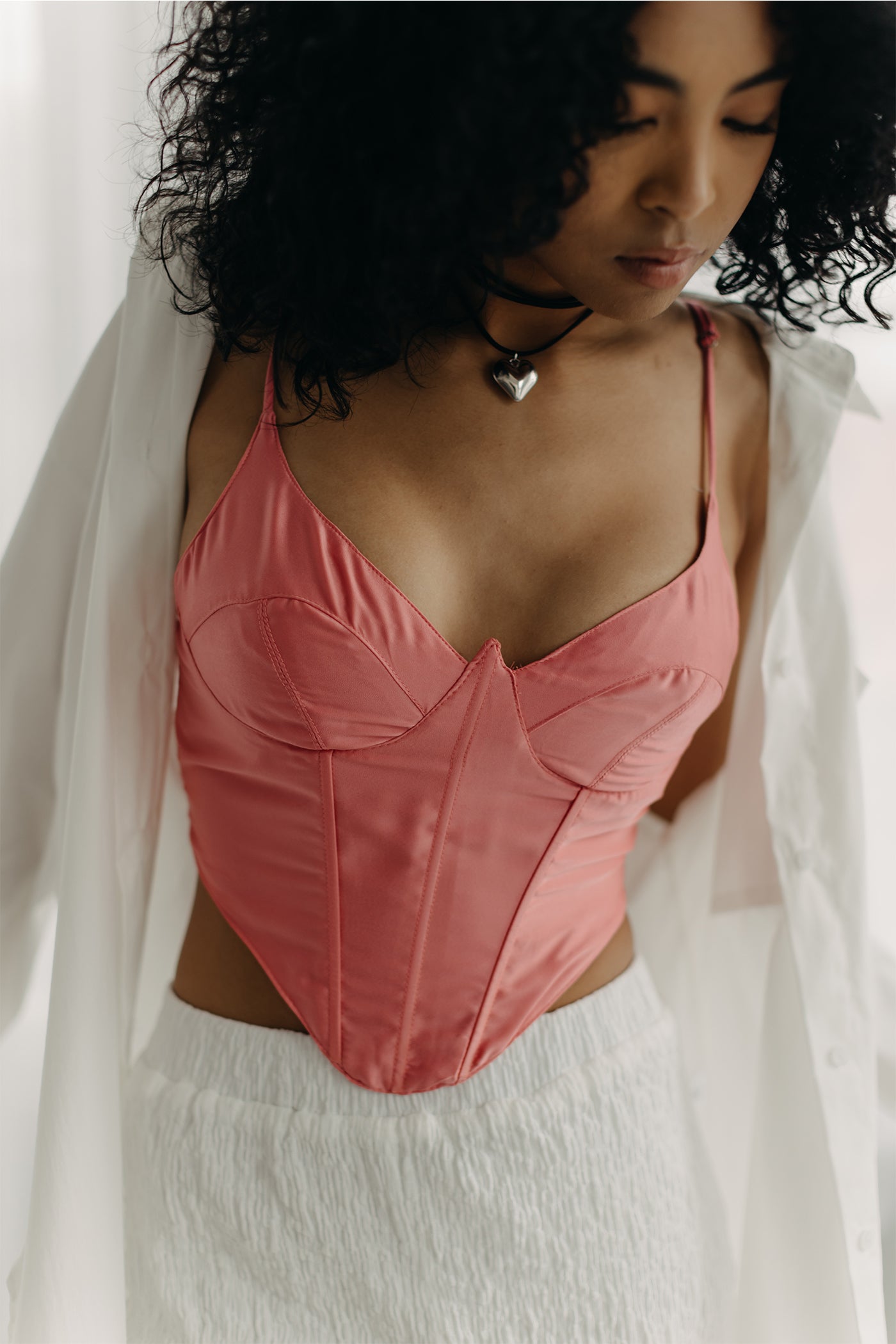 Just Rumors Satin Corset Cami Top