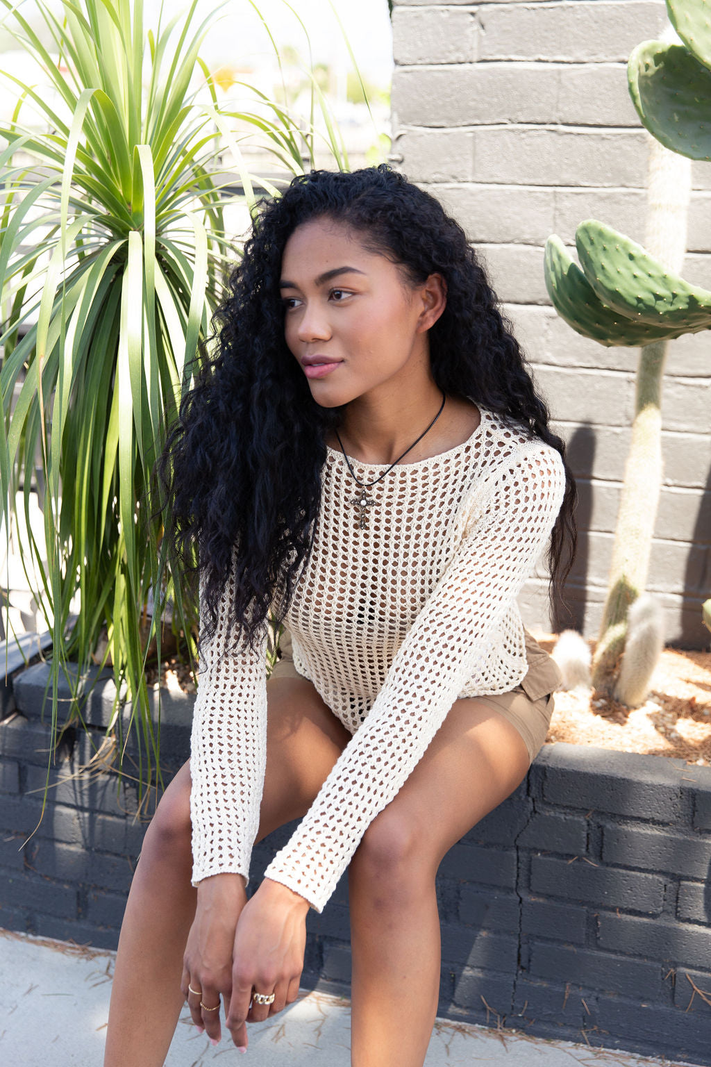 Lattice Knit Jumper Top by BDG