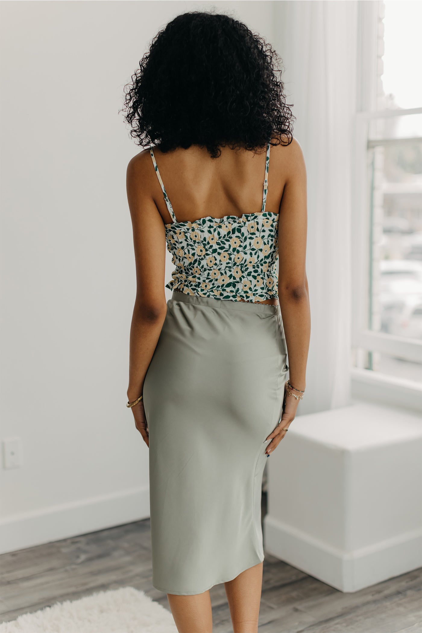 The Stunning Satin Midi Skirt