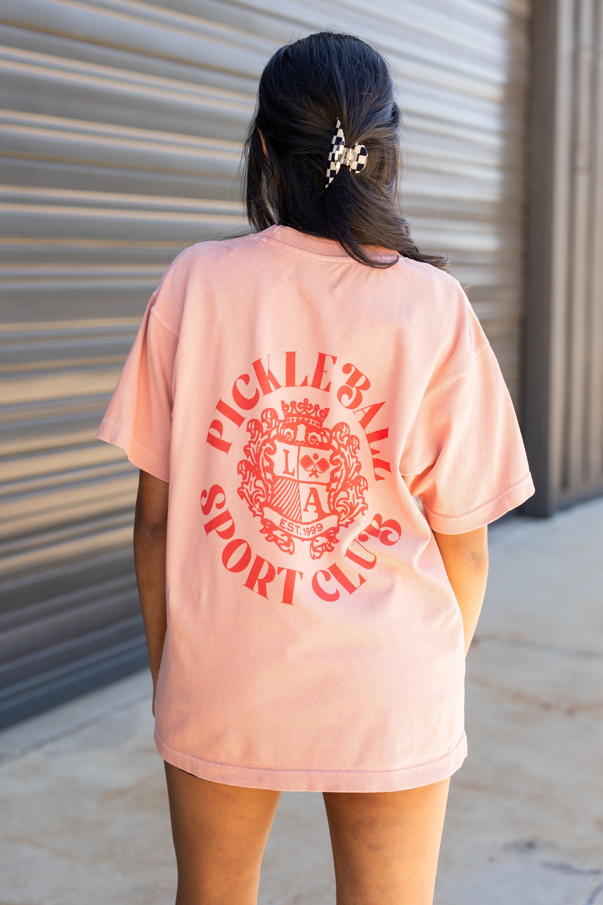 Pink Pickleball Club Oversized Graphic Tee
