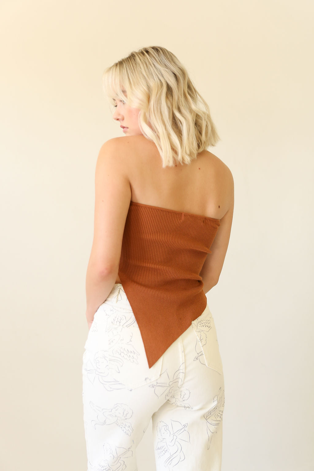 Sunsets & Stars Asymmetrical Strapless Top