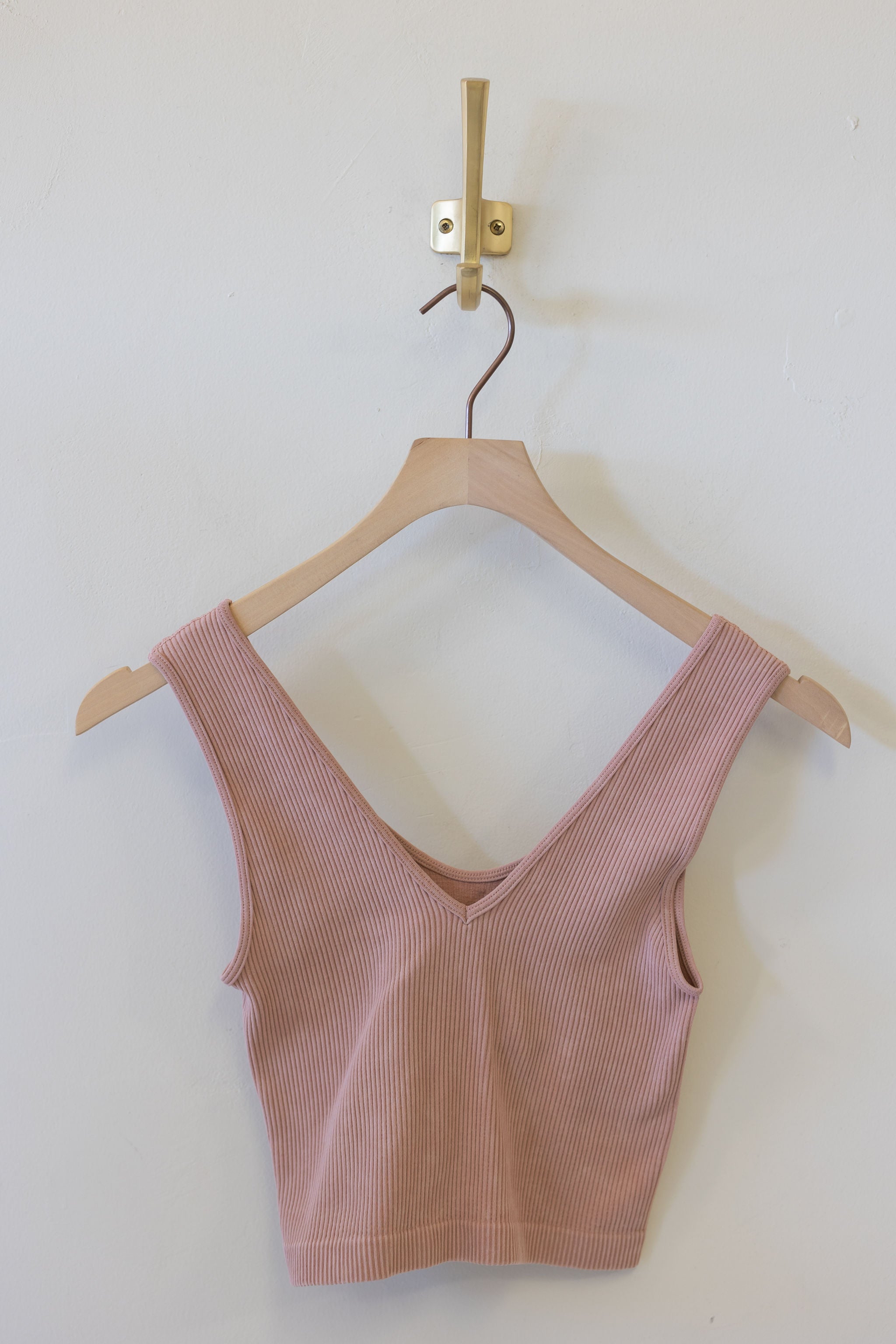 Rose Ribbed Brami Top