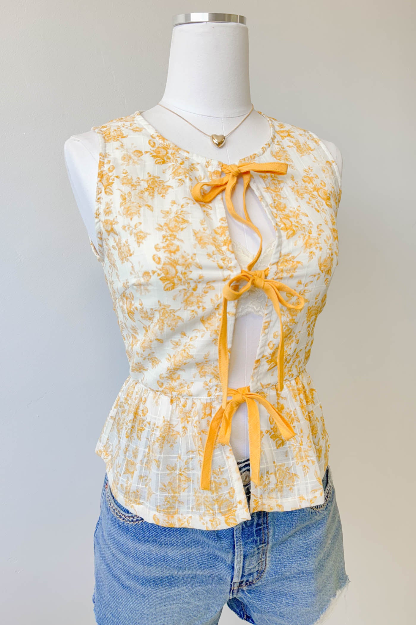Split Front Floral Top