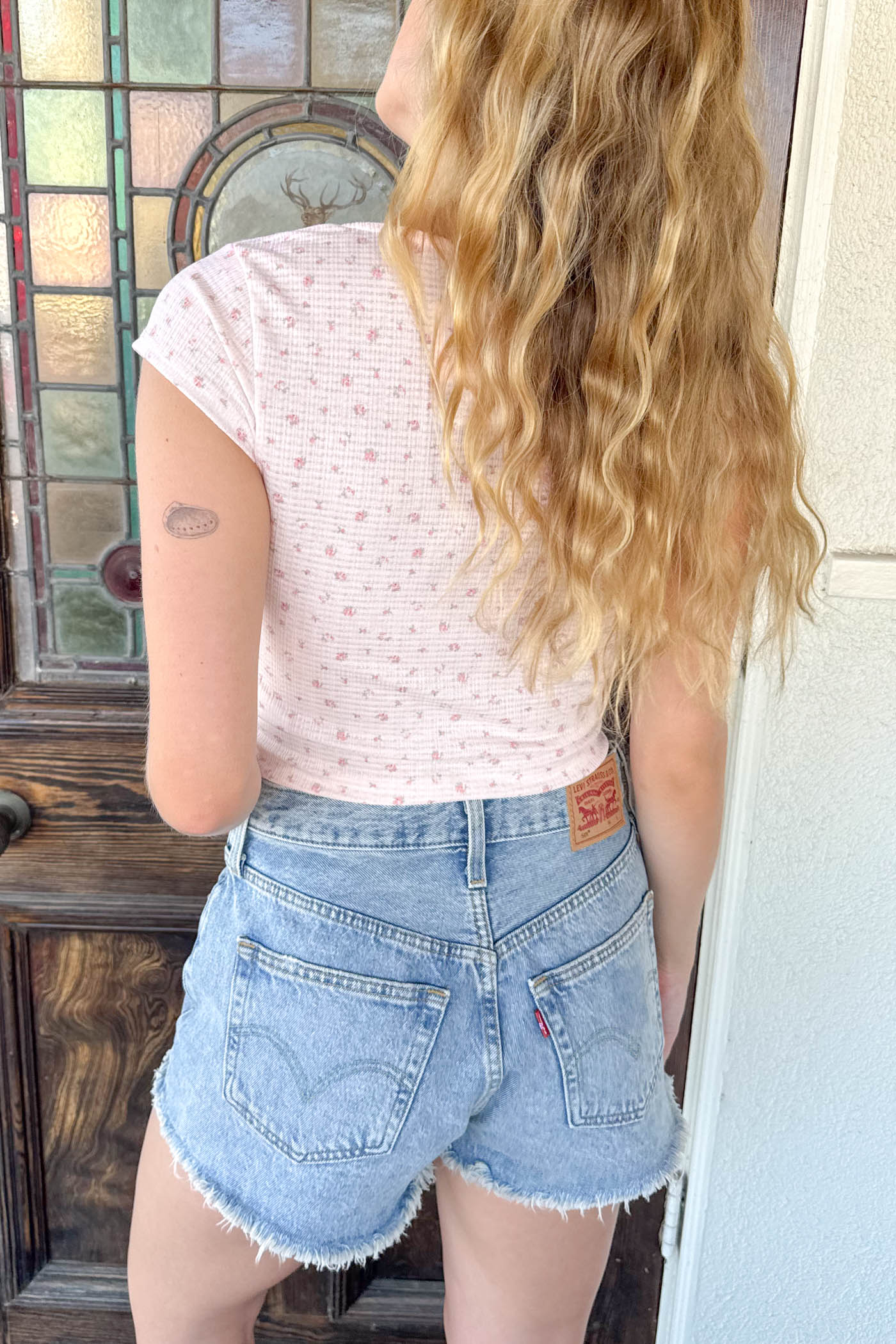 Pointelle Short Sleeve Top