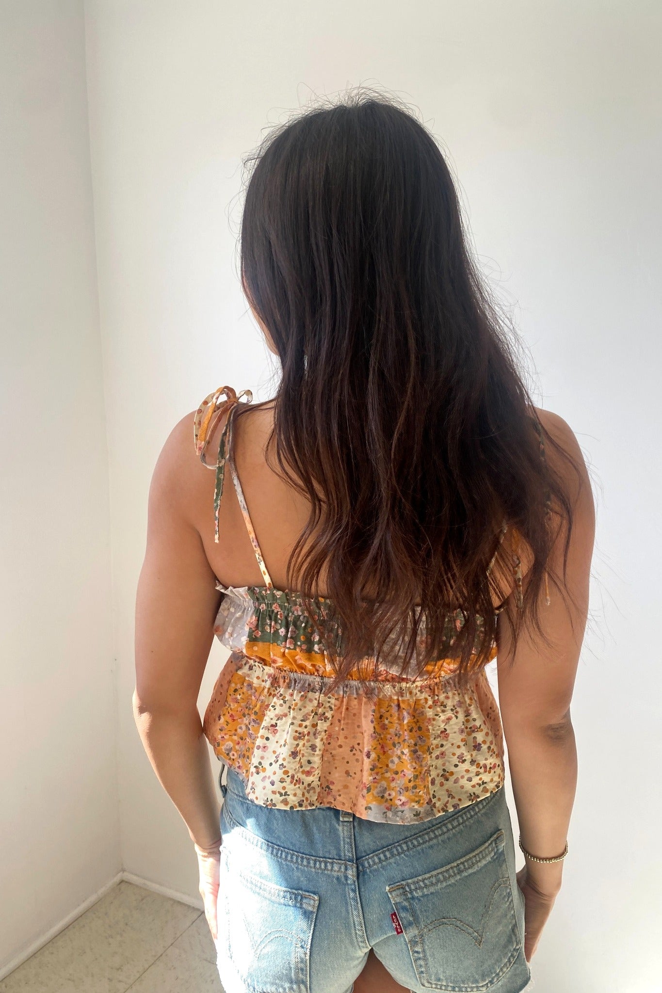 Patchwork Floral Babydoll Top