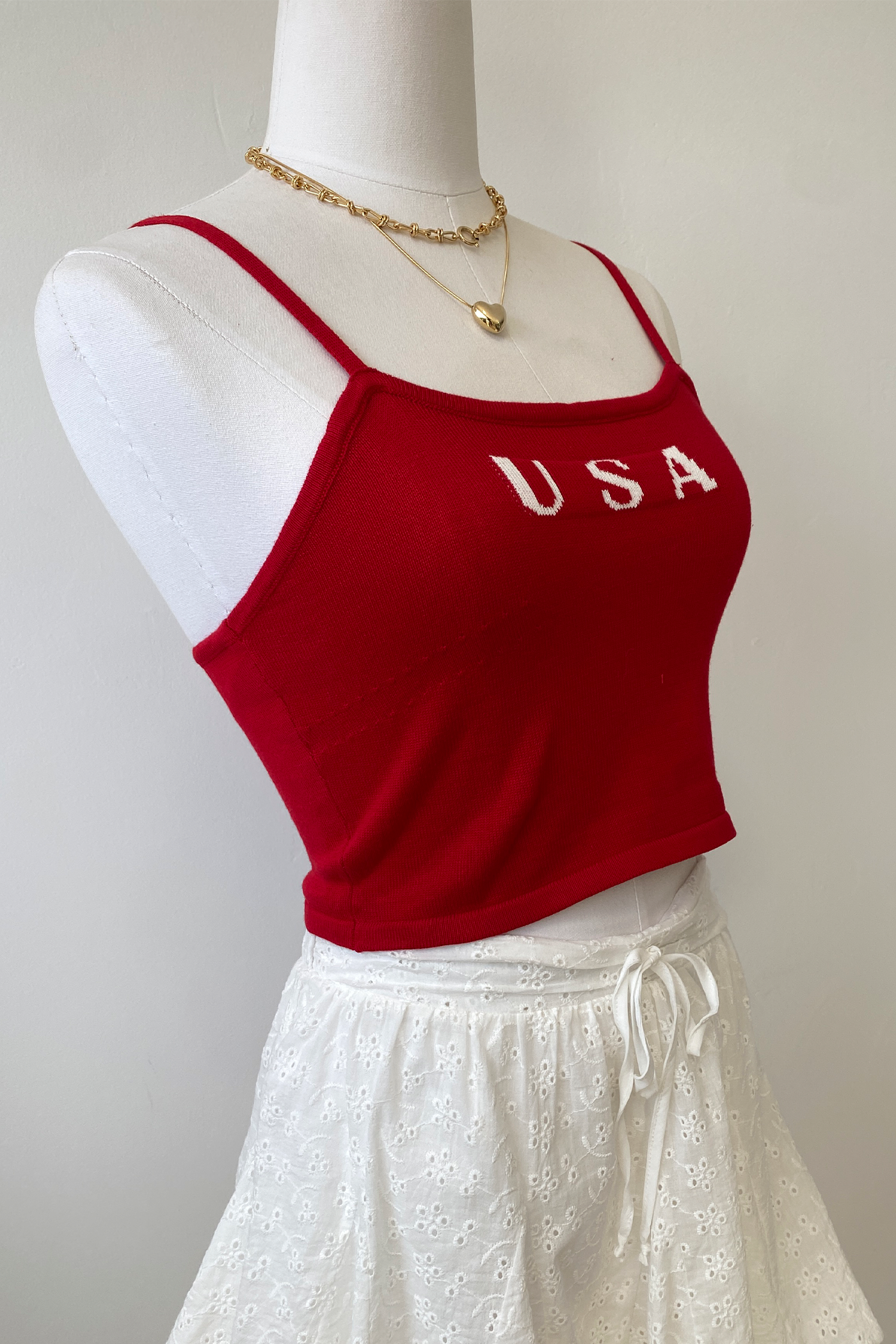 USA Knit Graphic Cami Top