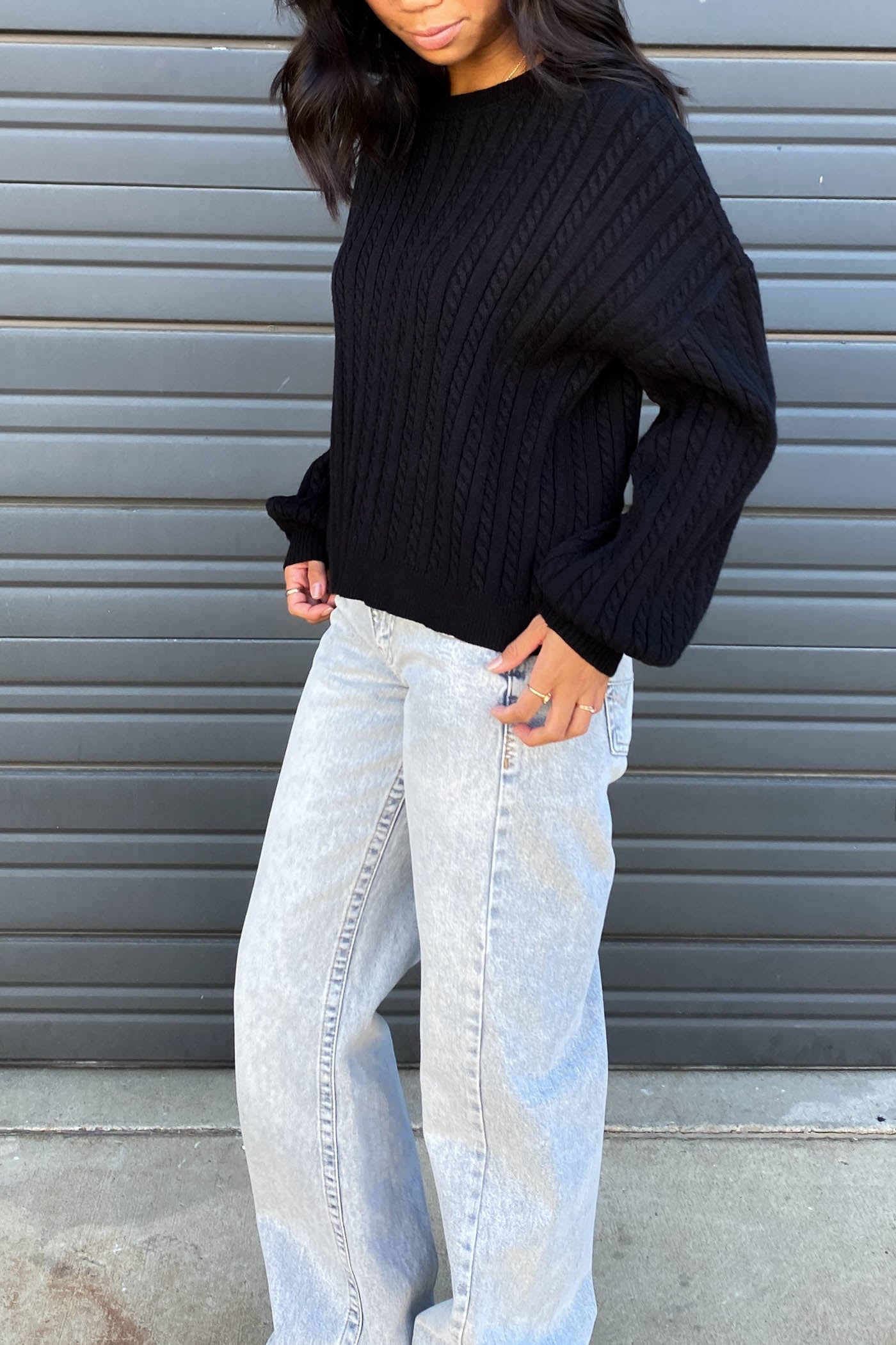 Basic Cable Knit Sweater