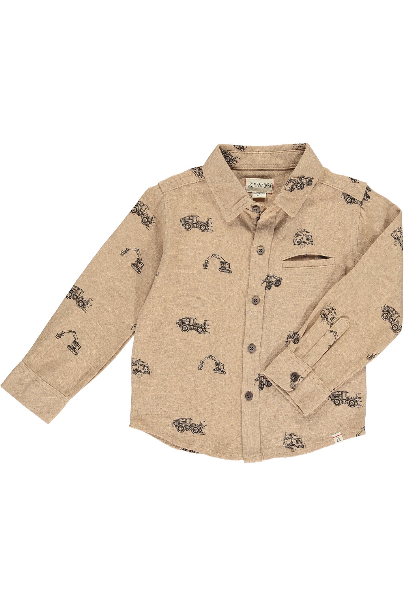 Tractor Printed Kids Long Sleeve Top
