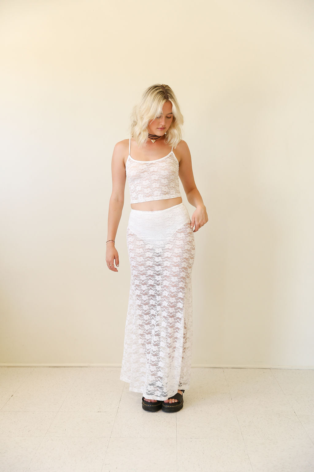 Bad Company Sheer Floral Maxi Skirt