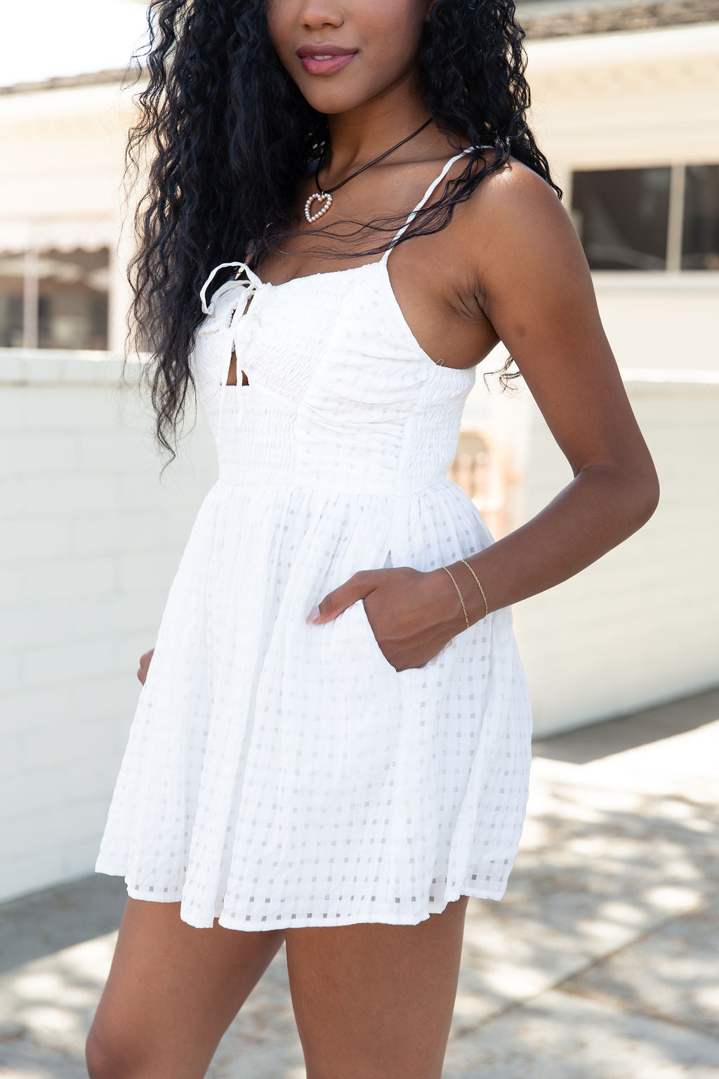 White Cami Romper