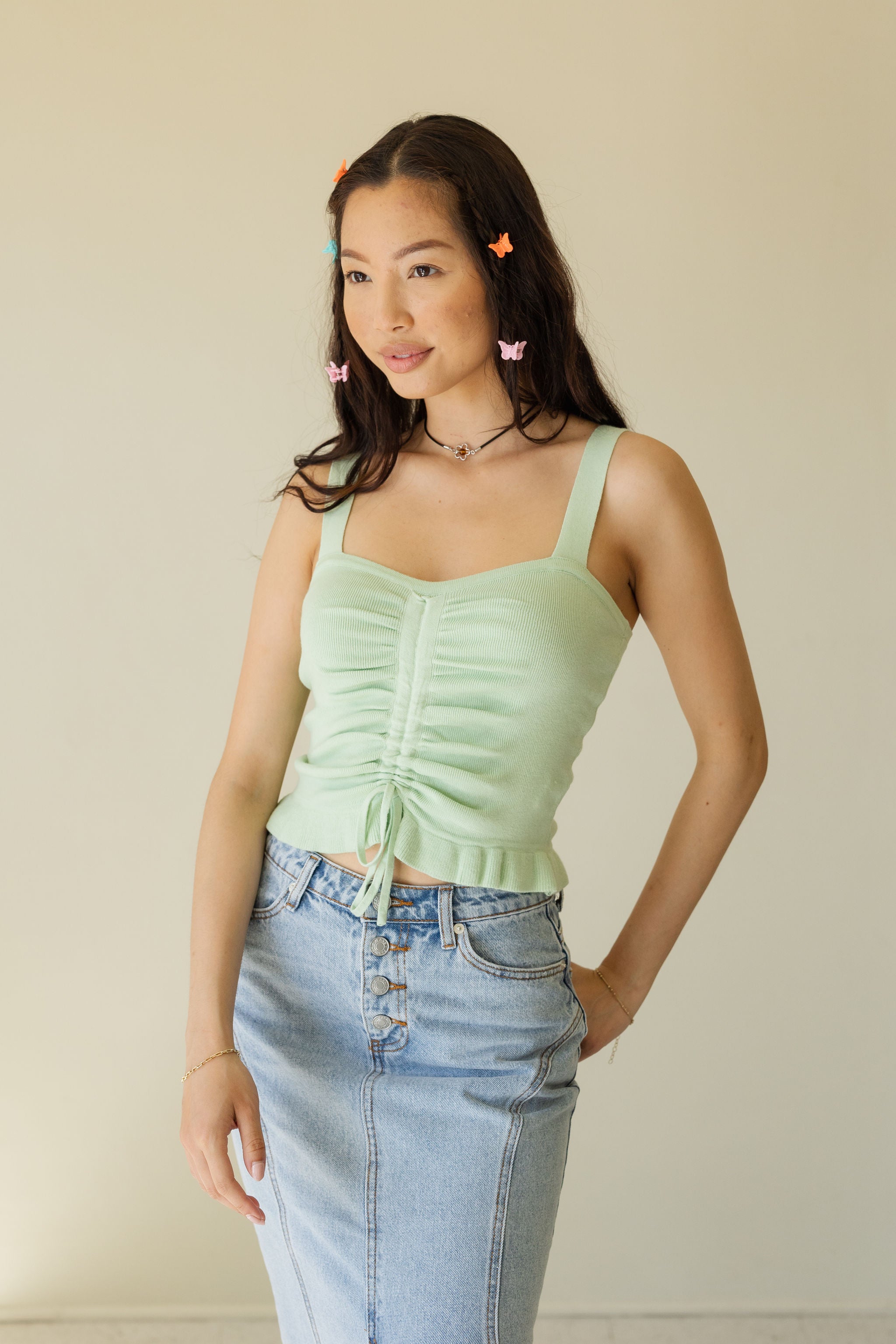 Ask Me Sleeveless Knit Top