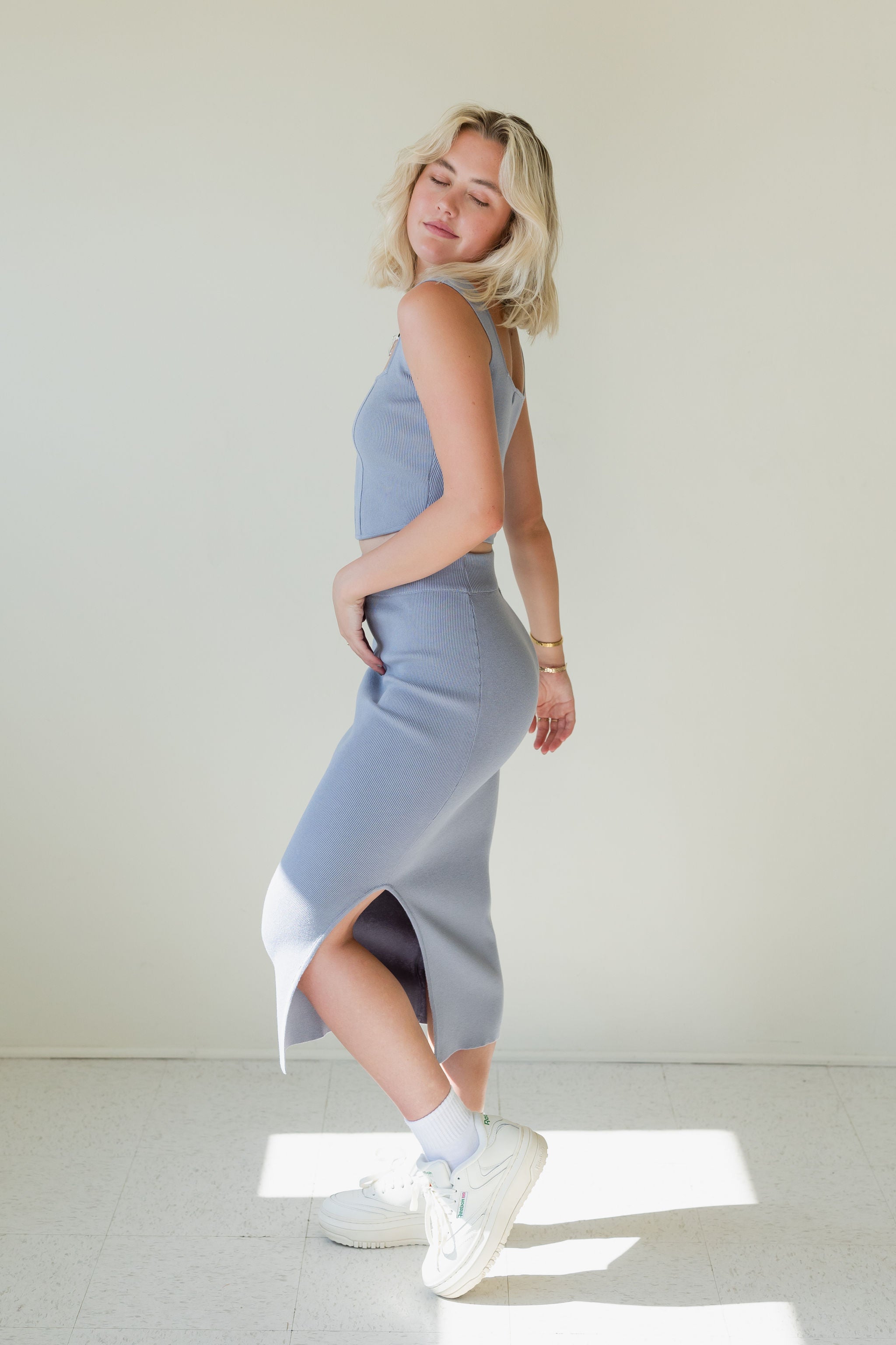 Something Else Knit Midi Skirt by For Good