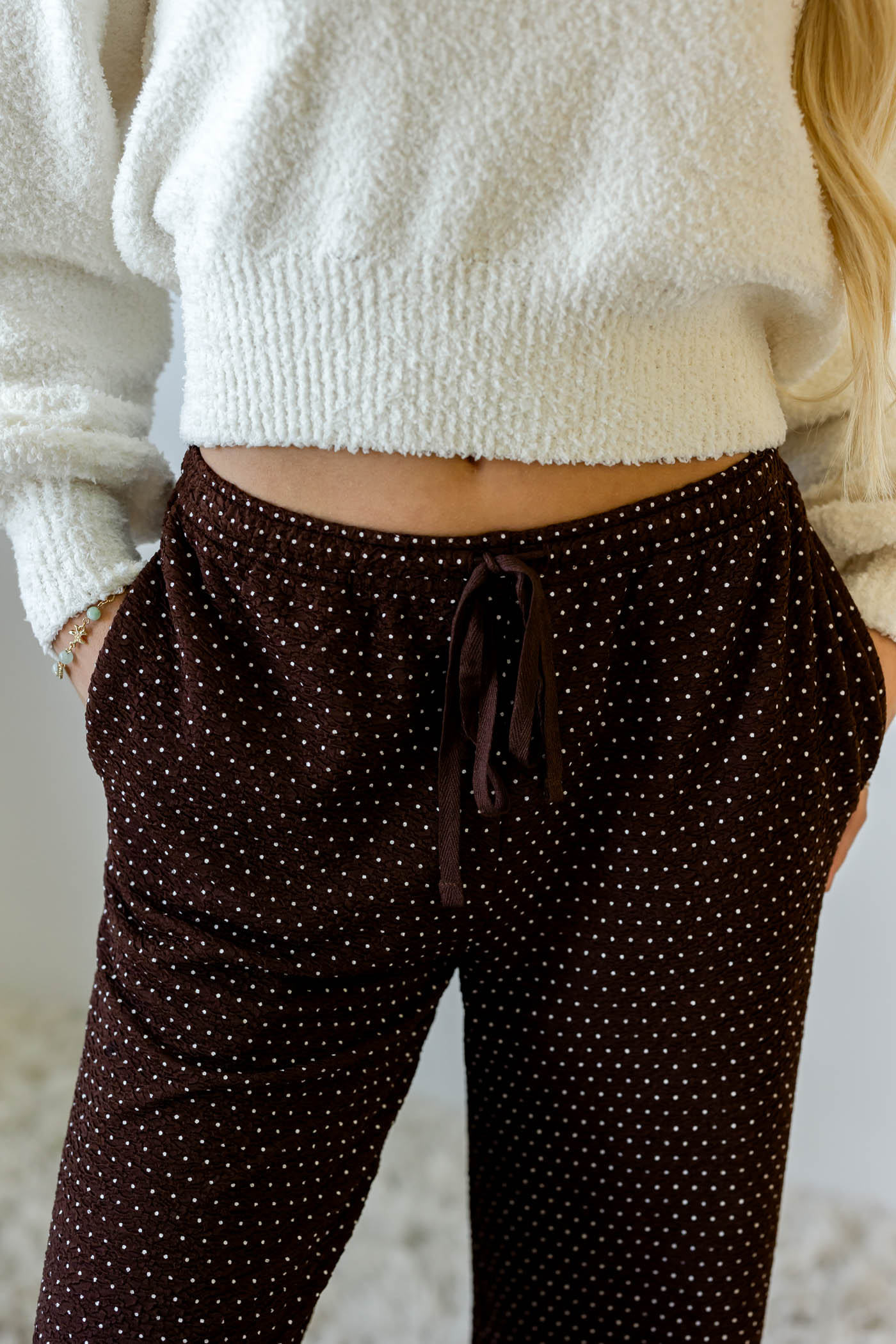 Swiss Dot Wide Leg Pants