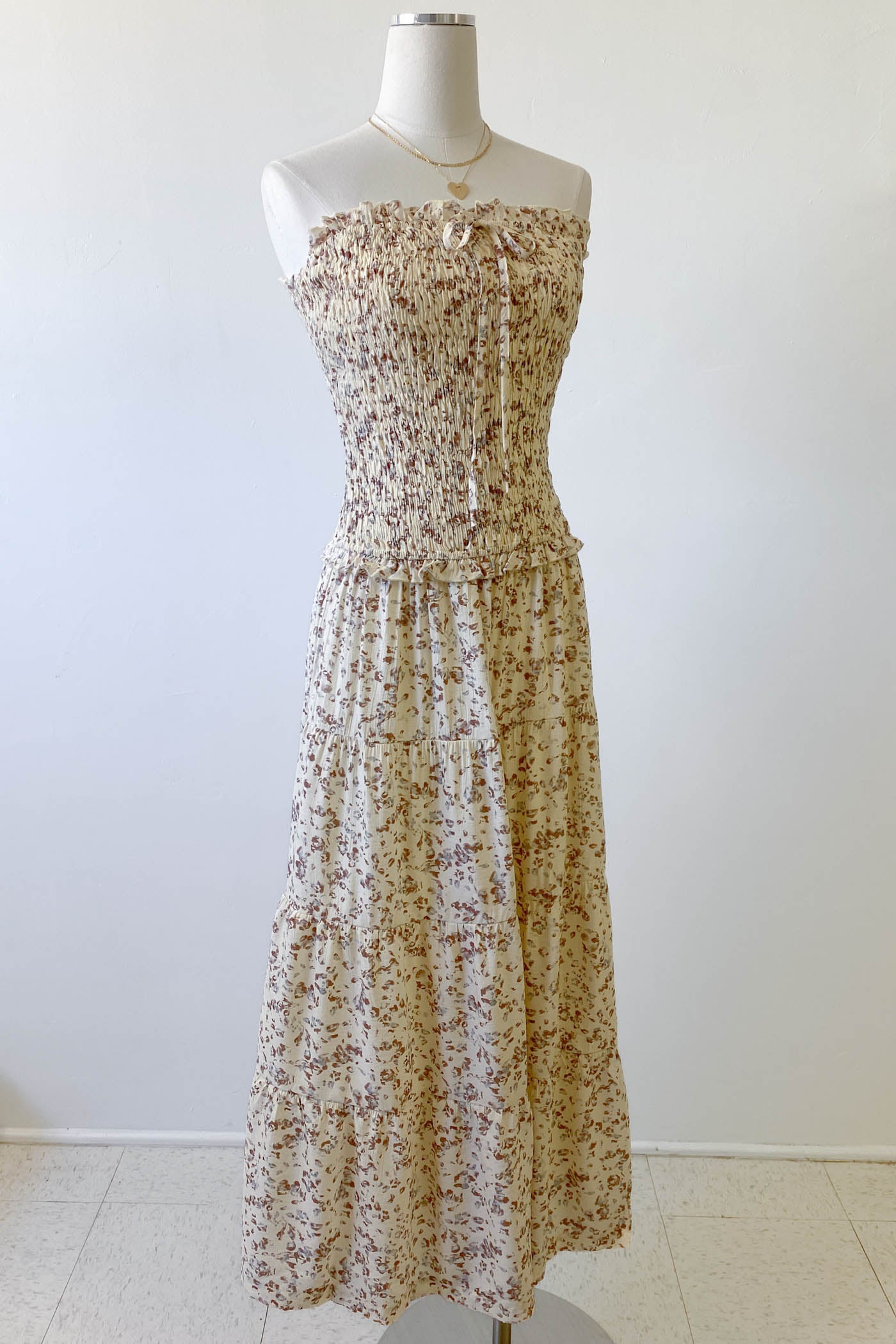 Floral Strapless Maxi Dress