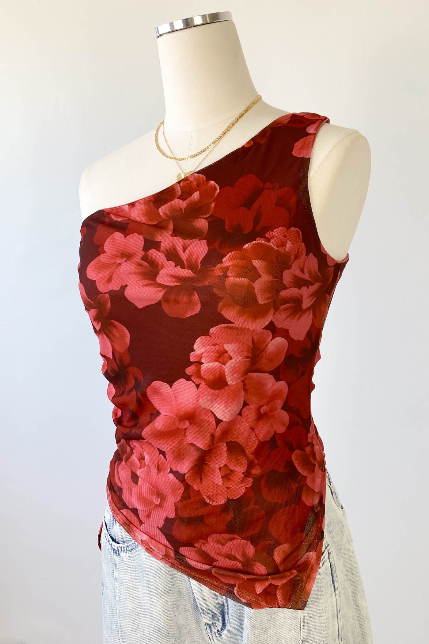 Asymmetrical Floral Top