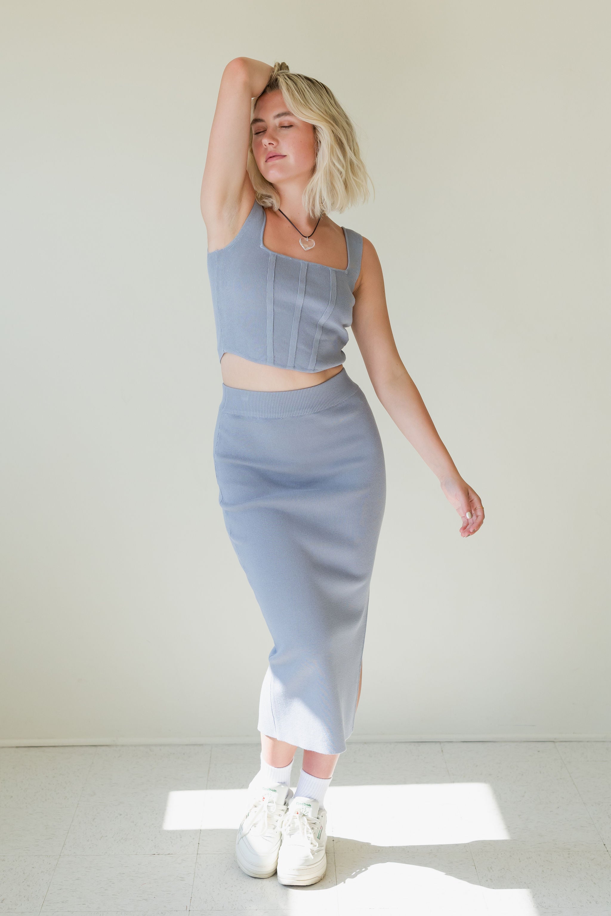 Something Else Knit Midi Skirt by For Good
