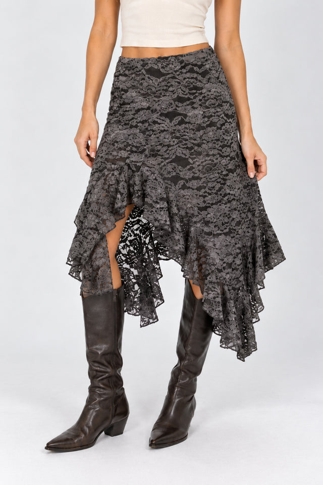 Floral Flocked Skirt