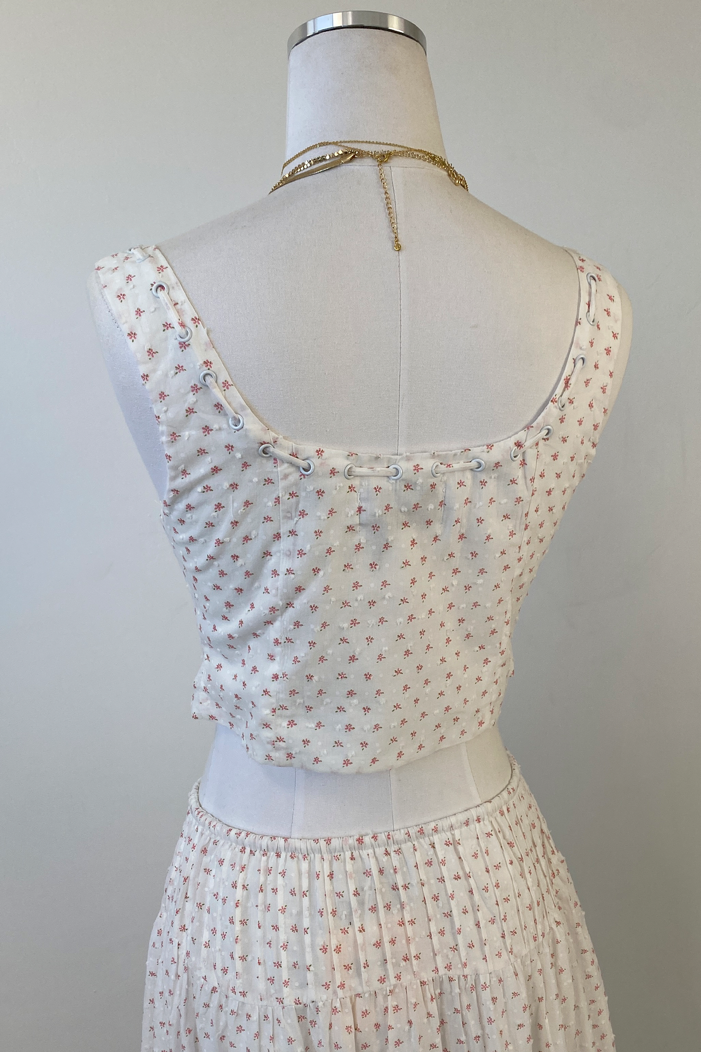 Sleeveless Floral Corset Top