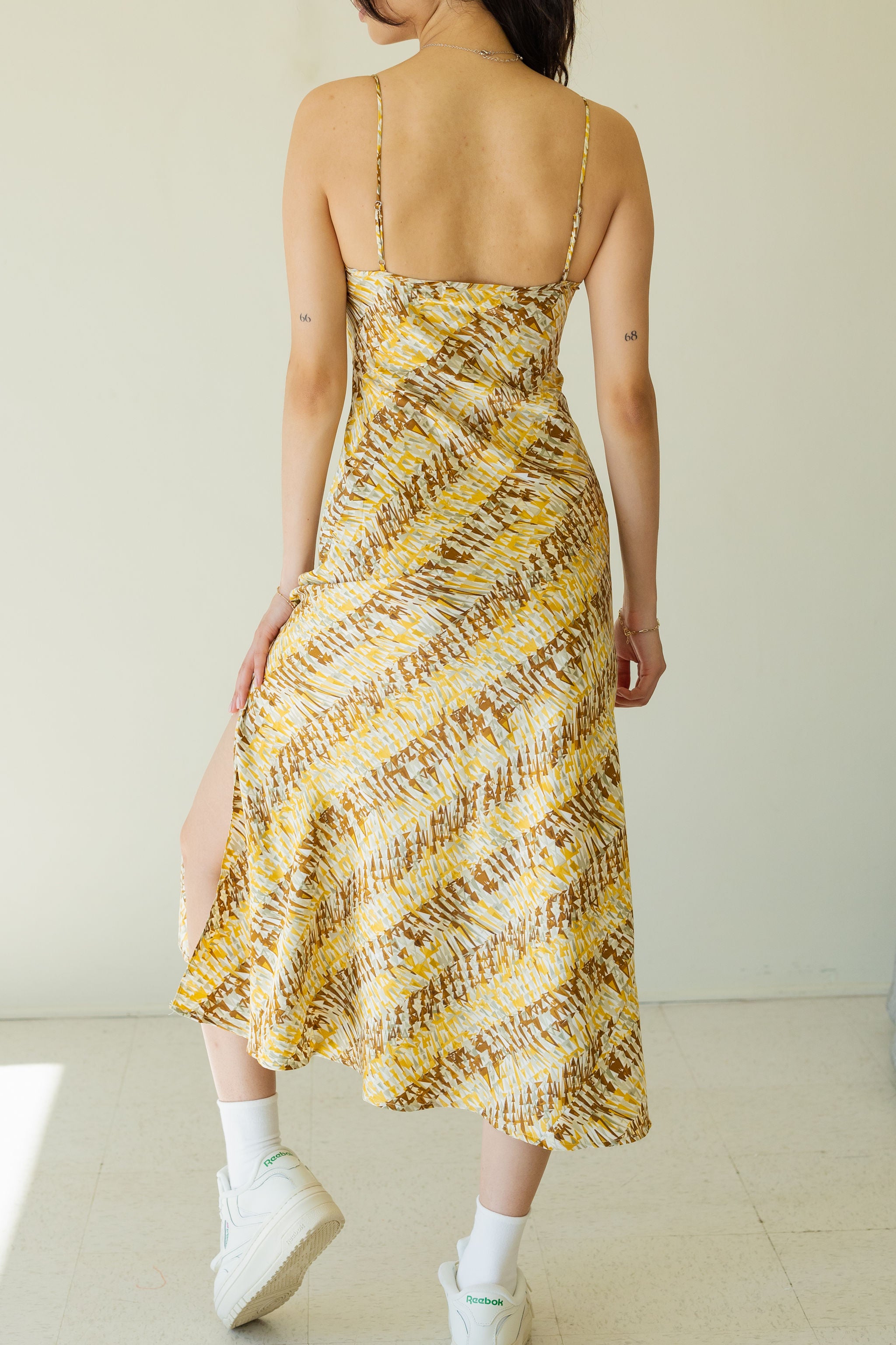 All Day Marbled Satin Midi Dress